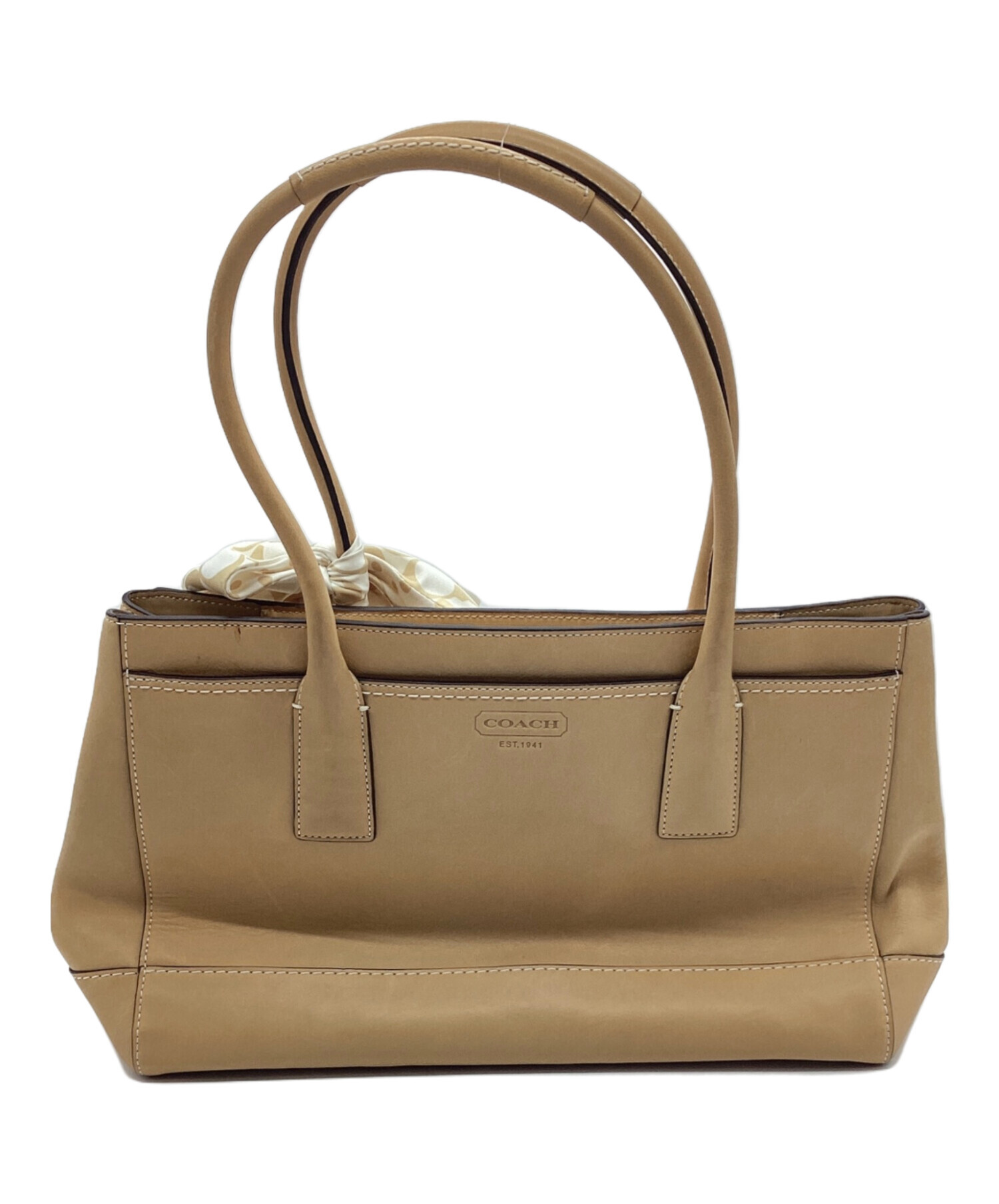 中古・古着通販】COACH (コーチ) ターンロックトートバッグ ベージュ