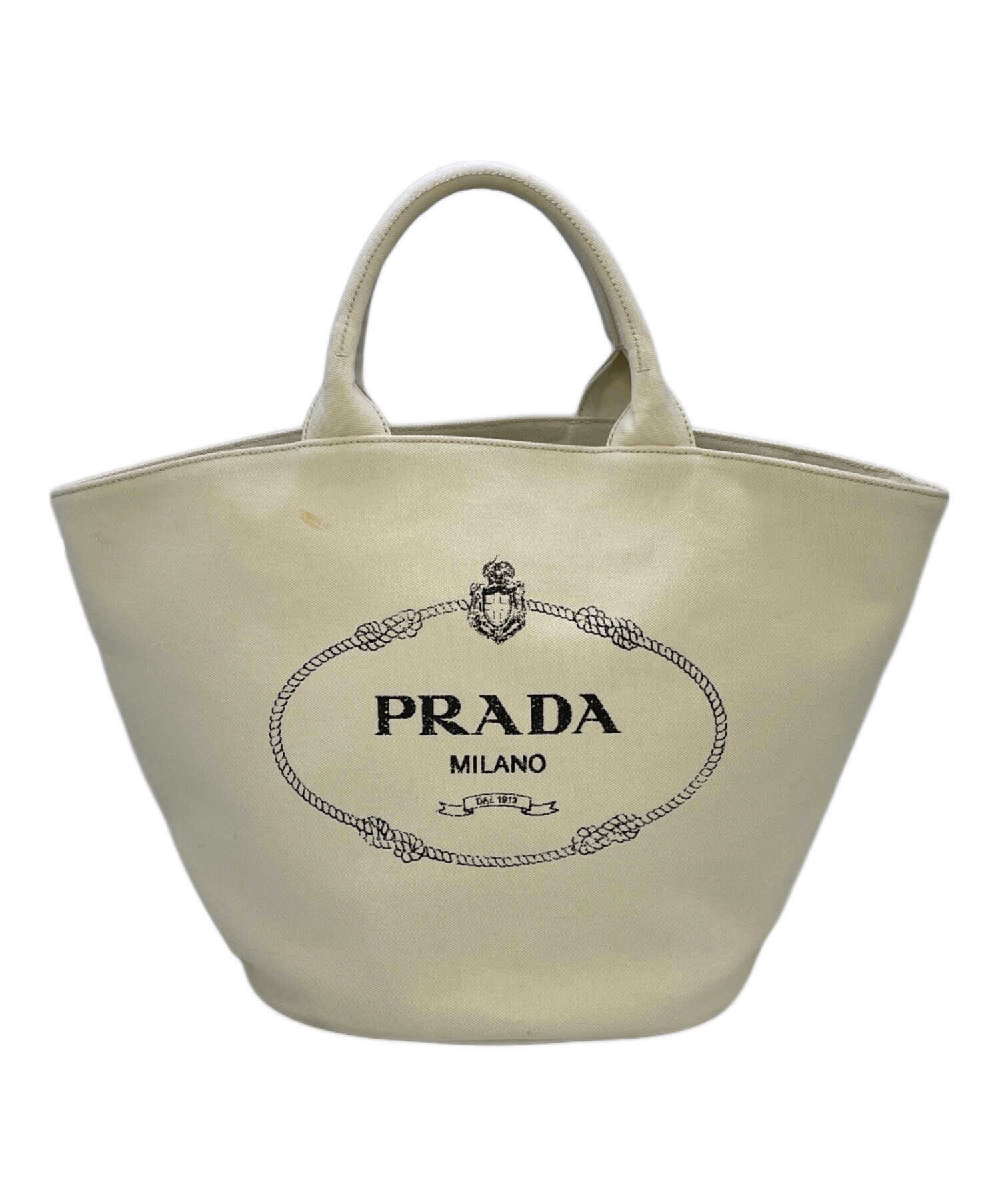 最終値下　PRADA ホワイト トートバッグ　カナパ 中古・古着通販】PRADA (プラダ) カナパ トートバッグ ホワイト