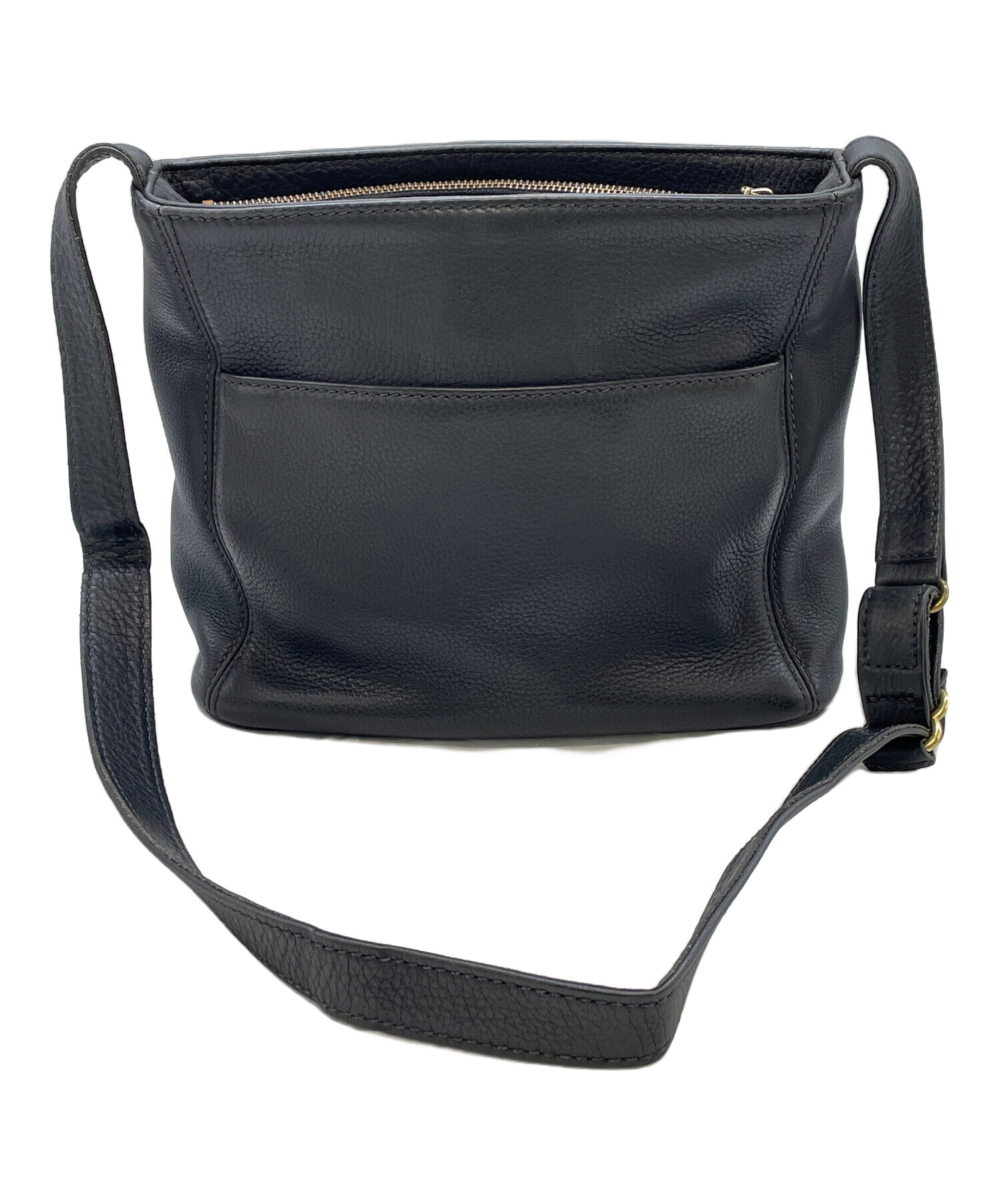 中古・古着通販】COACH (コーチ) レザーショルダーバッグ ネイビー 