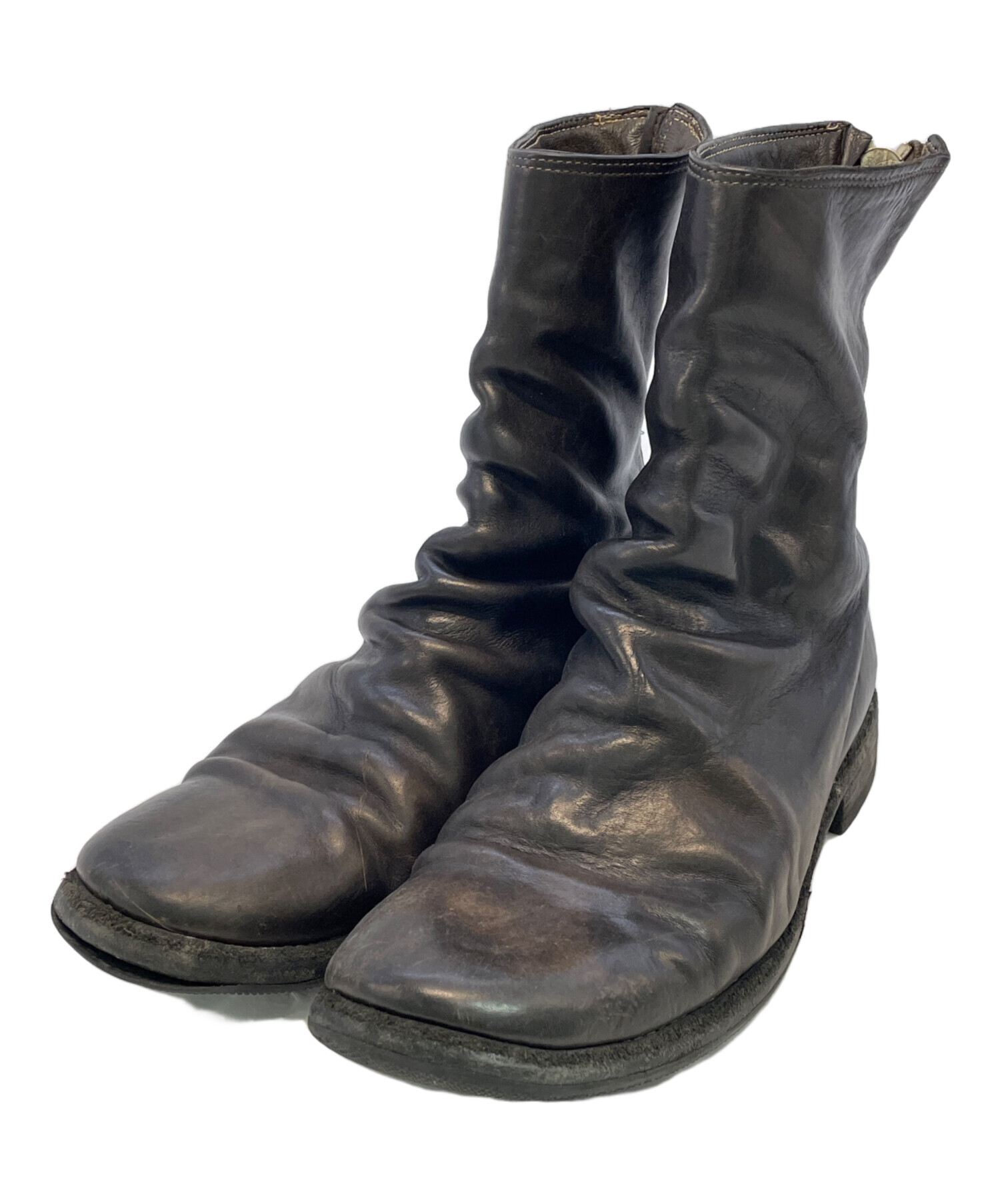中古・古着通販】GUIDI (グイディ) バックジップブーツ ブラック 