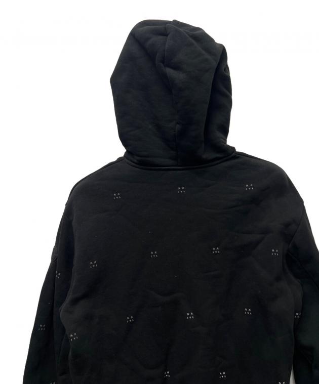 〔極美品〕モンクレール　袖ロゴ　パーカー　M ブラック　5P108 中古・古着通販】MONCLER (モンクレール) プルオーバーパーカー