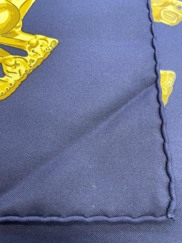 中古・古着通販】HERMES (エルメス) スカーフ ネイビー×ホワイト