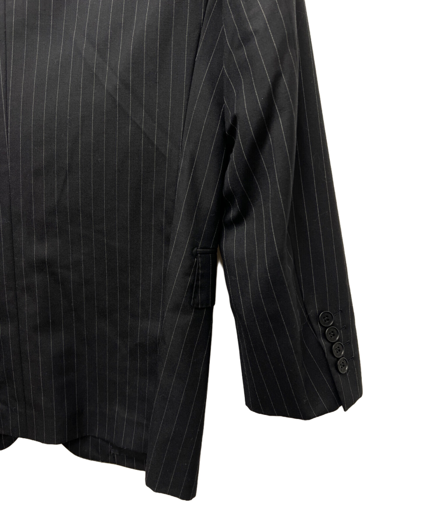 高級✨　BURBERRY シルク混 シャドーロゴ　スーツ セットアップ　黒 中古・古着通販】BURBERRY BLACK LABEL (バーバリーブラックレーベル