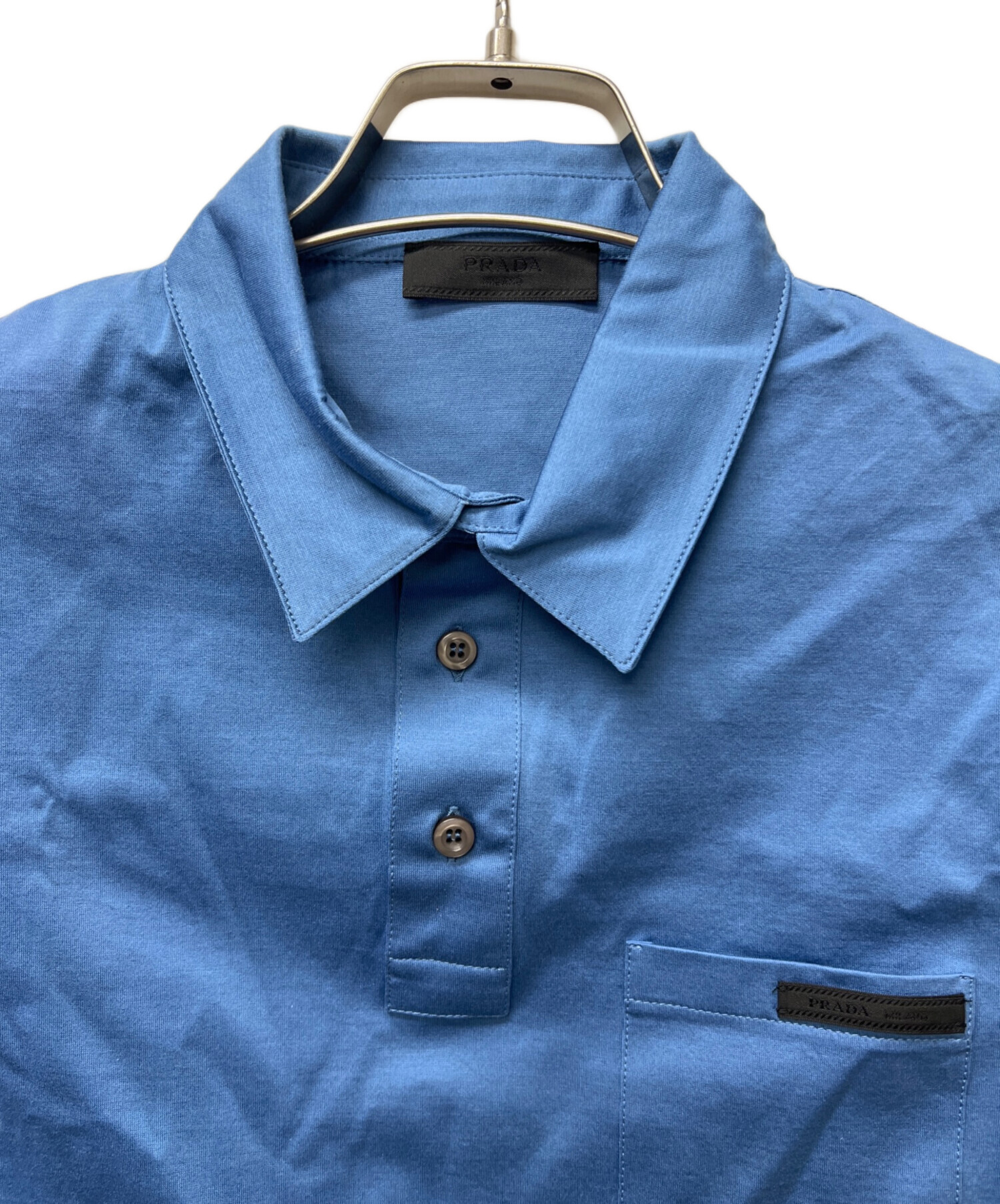 中古・古着通販】PRADA (プラダ) ポロシャツ ブルー サイズ:S