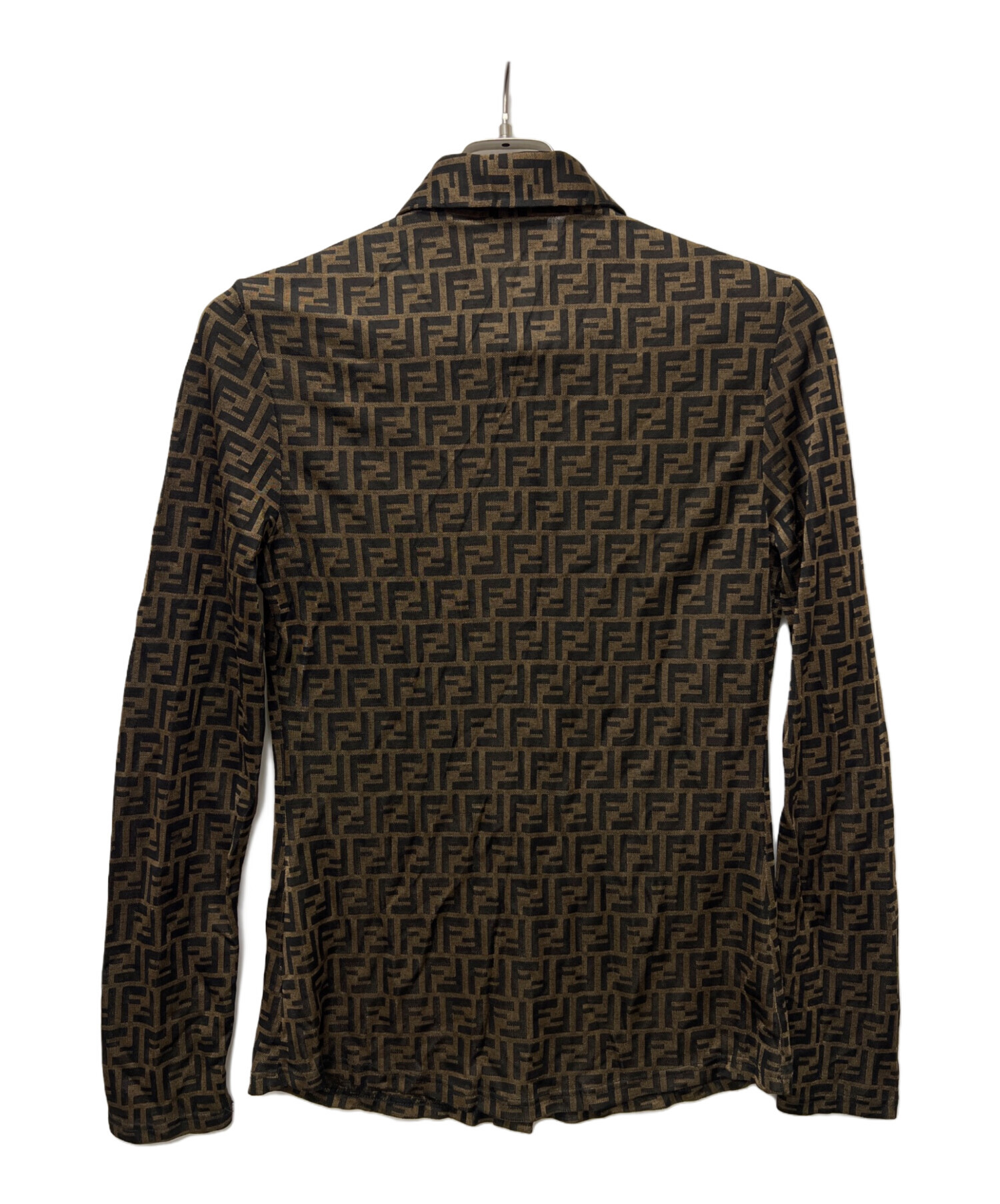 美品 フェンディ ズッカ柄 Tシャツ トップス ブラウン 40サイズ 中古・古着通販】FENDI (フェンディ) ズッカ柄シャツ ブラウン