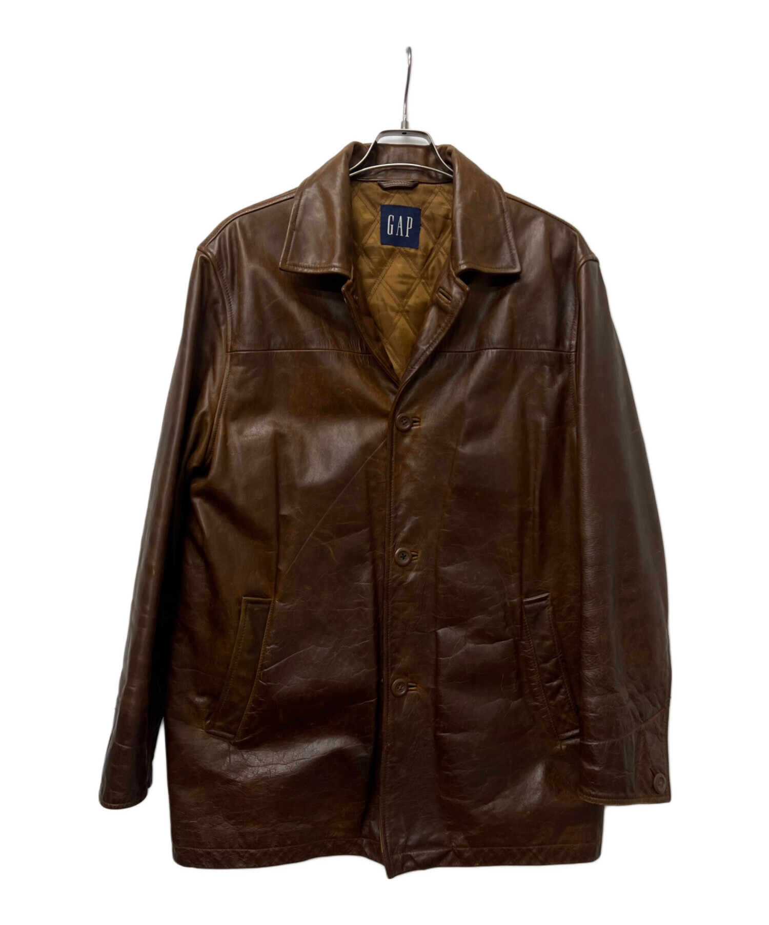 中古・古着通販】GAP (ギャップ) レザーカーコート ブラウン サイズ