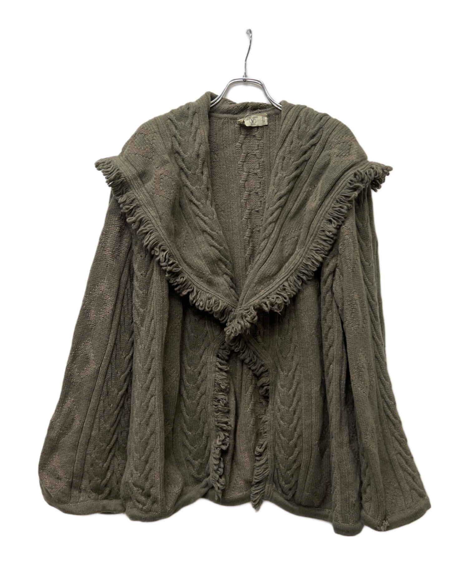 【VALENTINO 】グレー　カシミア混　ベロア　カーディガン 中古・古着通販】VALENTINO STUDIO (ヴァレンティノ スタジオ) 厚手