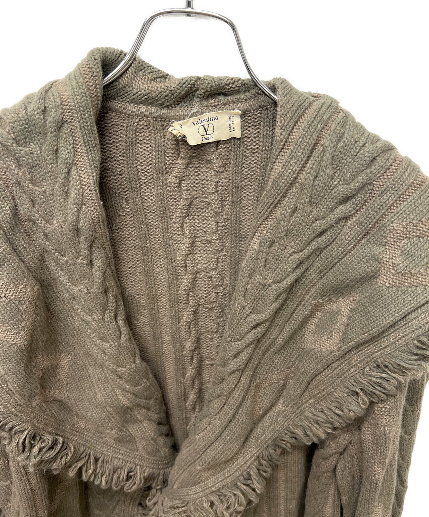 【VALENTINO 】グレー　カシミア混　ベロア　カーディガン 中古・古着通販】VALENTINO STUDIO (ヴァレンティノ スタジオ) 厚手
