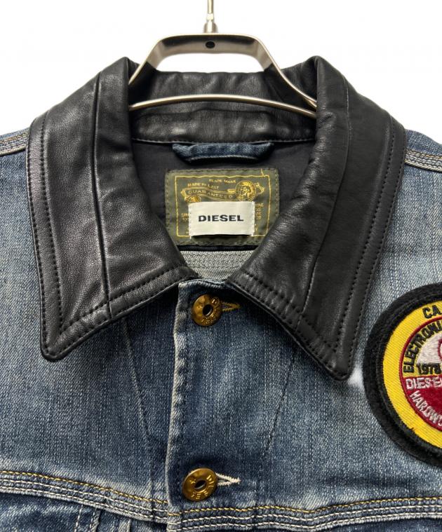 中古・古着通販】DIESEL (ディーゼル) 襟レザーデニムジャケット