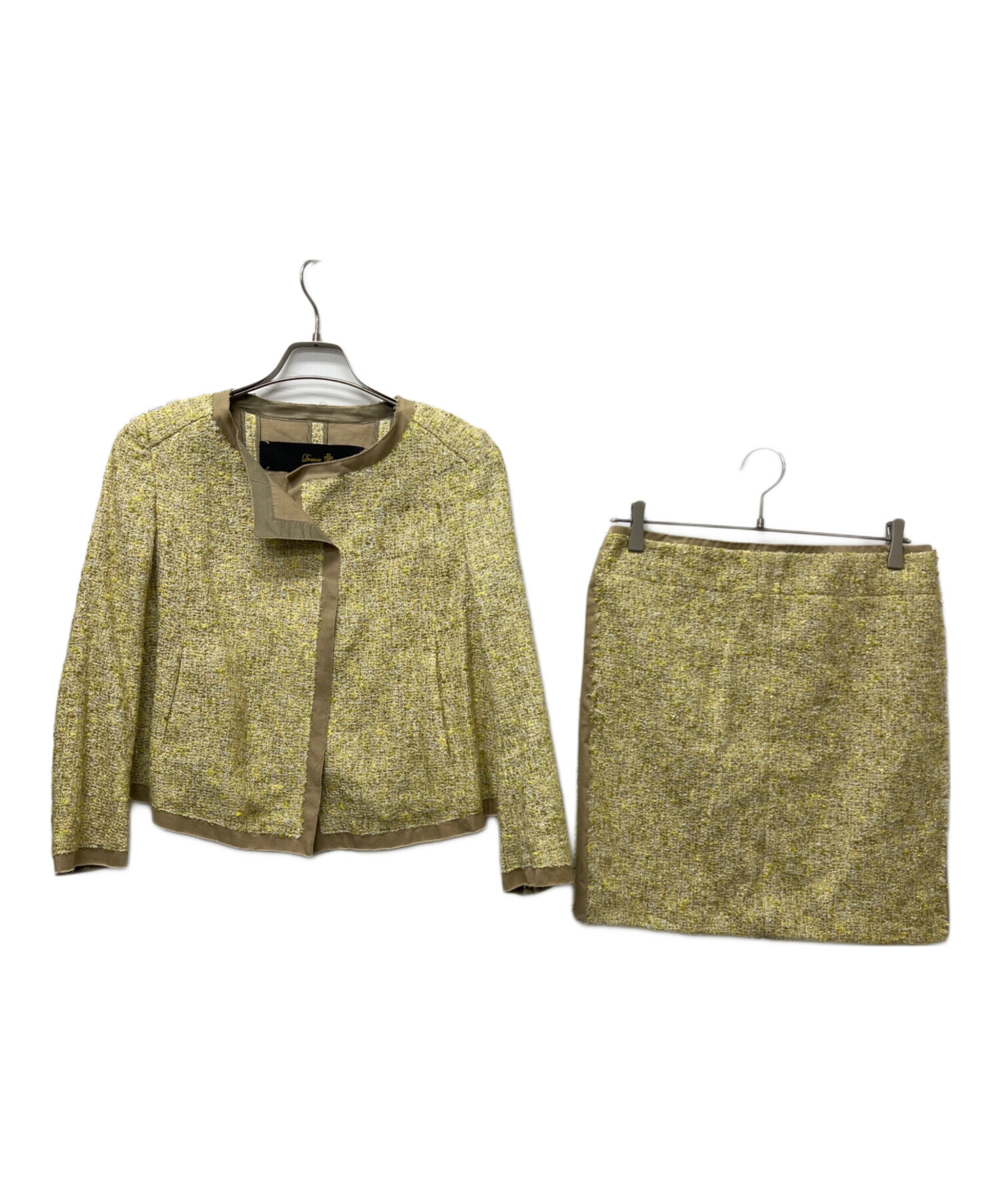 【美品】  Drawer / ドゥロワー | ミックスツイード ロングベスト | イエロー | レディース DRAWER（ドゥロワー） 【美品】 | ミックスツイード ロングベスト