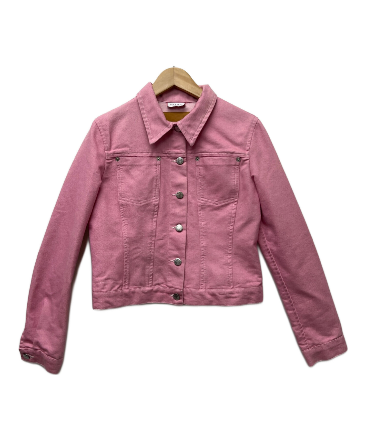 Max Mara✨MAX&Co. デニムジャケット ピンク Gジャン 38 中古・古着通販】MAX&Co. (マックスアンドコー) デニムジャケット