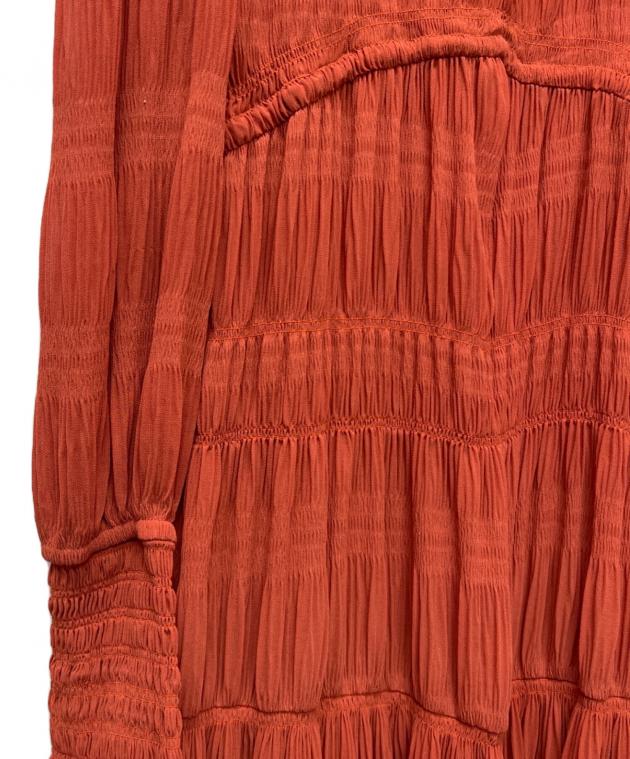 中古・古着通販】Ameri (アメリ) SHIRRING PLEATS DRESS レッド サイズ