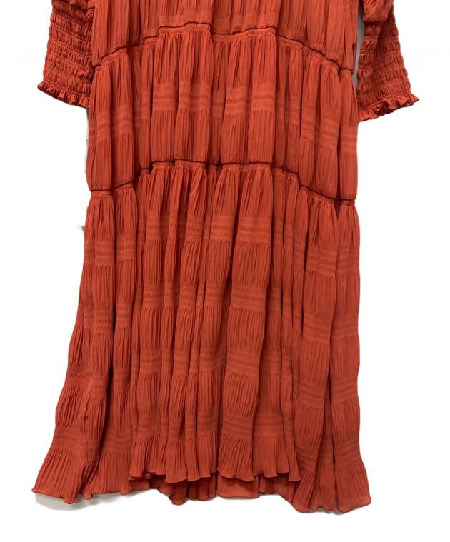 中古・古着通販】Ameri (アメリ) SHIRRING PLEATS DRESS レッド サイズ