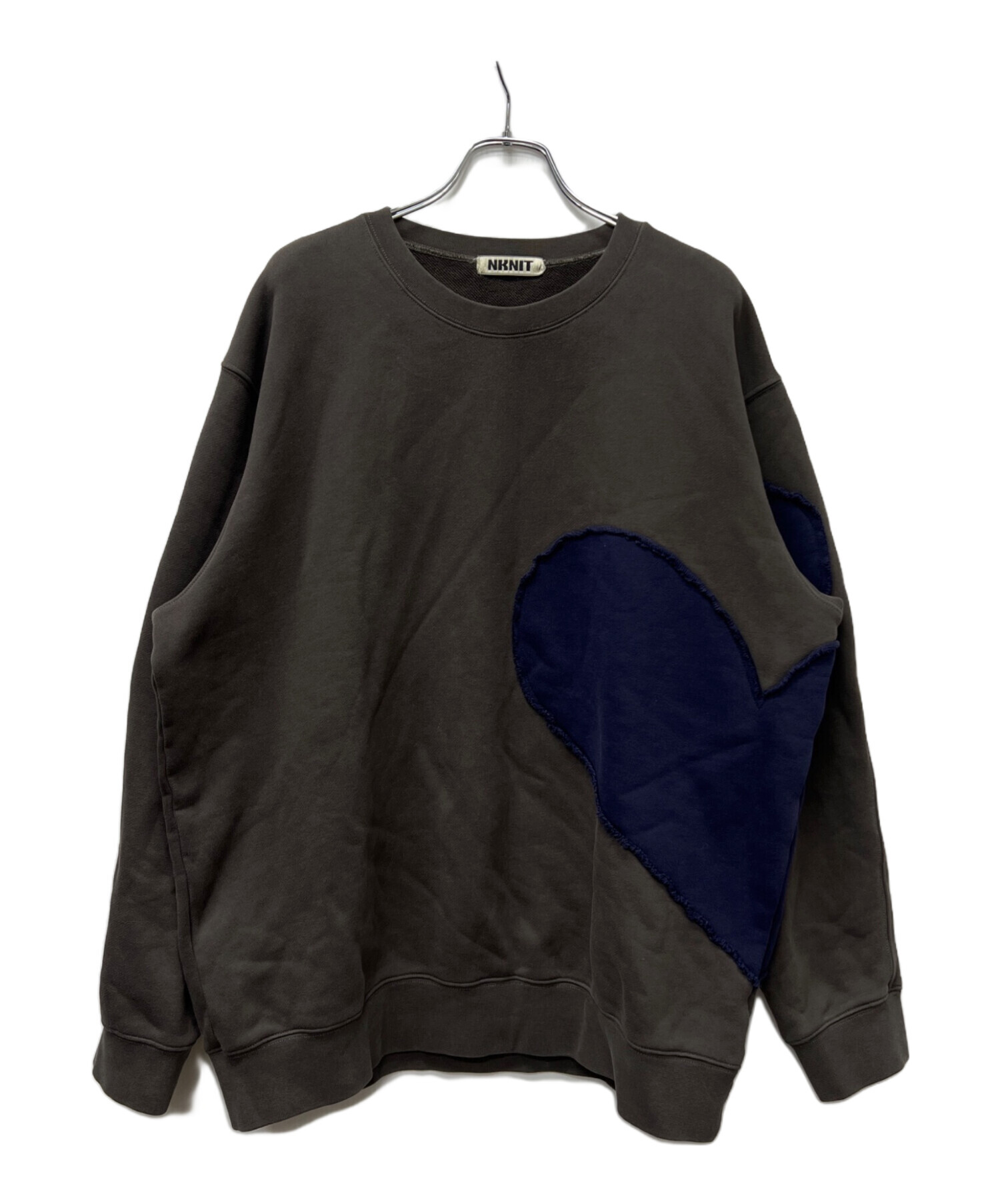 中古・古着通販】NKNIT (ンニット) pattern pullover sweat グレー 中古・古着通販】NKNIT (ンニット) pattern pullover sweat グレー