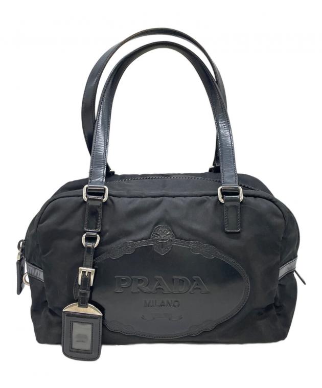 PRADA プラダ ミニボストンバッグ 中古・古着通販】PRADA (プラダ) ミニボストンバッグ ブラック