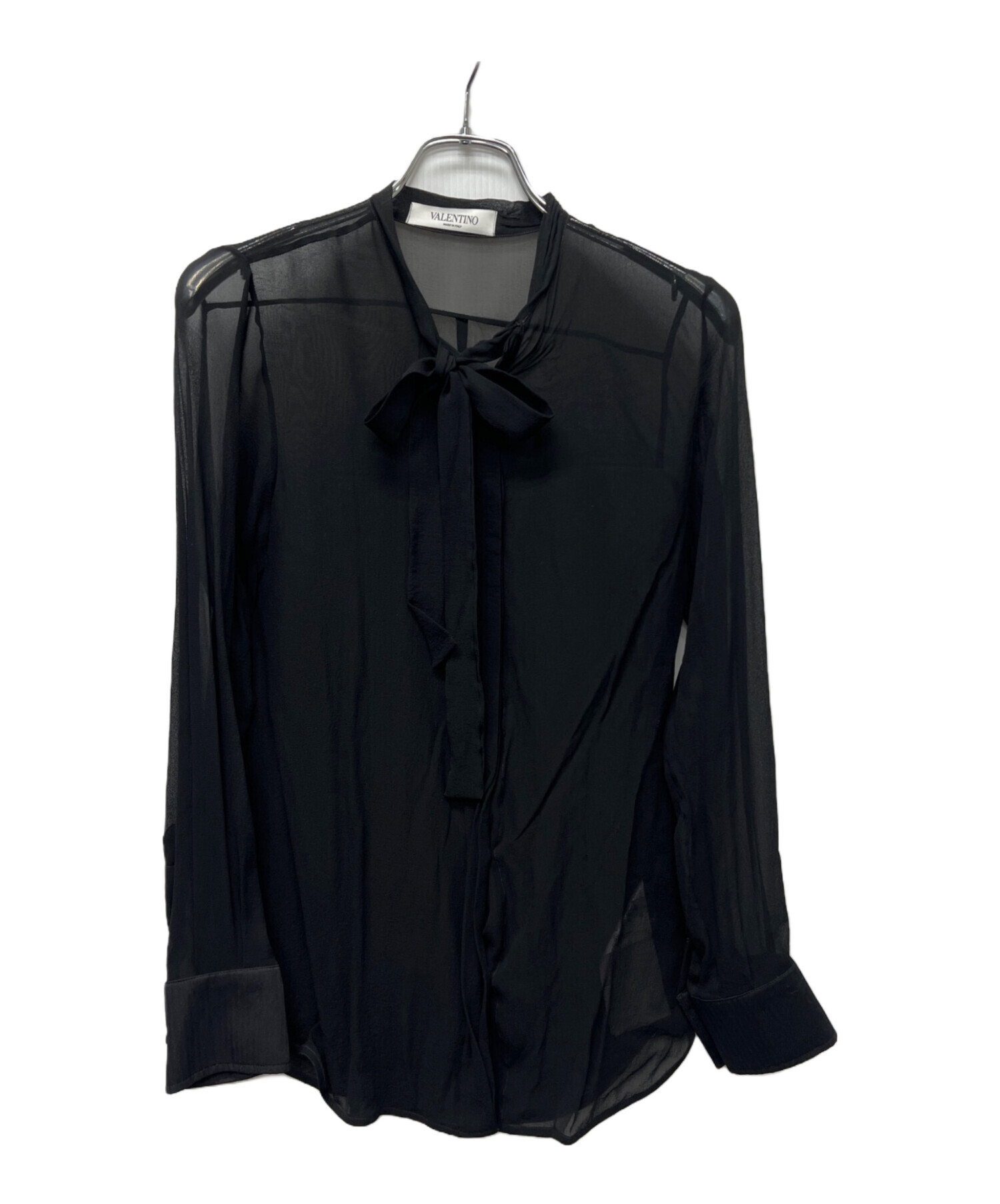 中古・古着通販】VALENTINO (ヴァレンティノ) 長袖ブラウス ブラック 