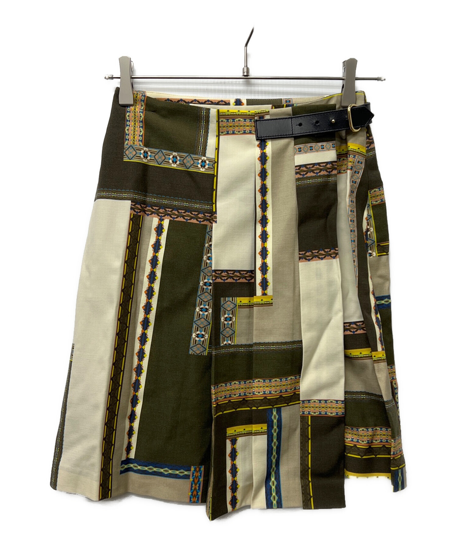 中古・古着通販】ETRO (エトロ) ミディスカート ベージュ×カーキ 中古・古着通販】ETRO (エトロ) ミディスカート ベージュ×カーキ