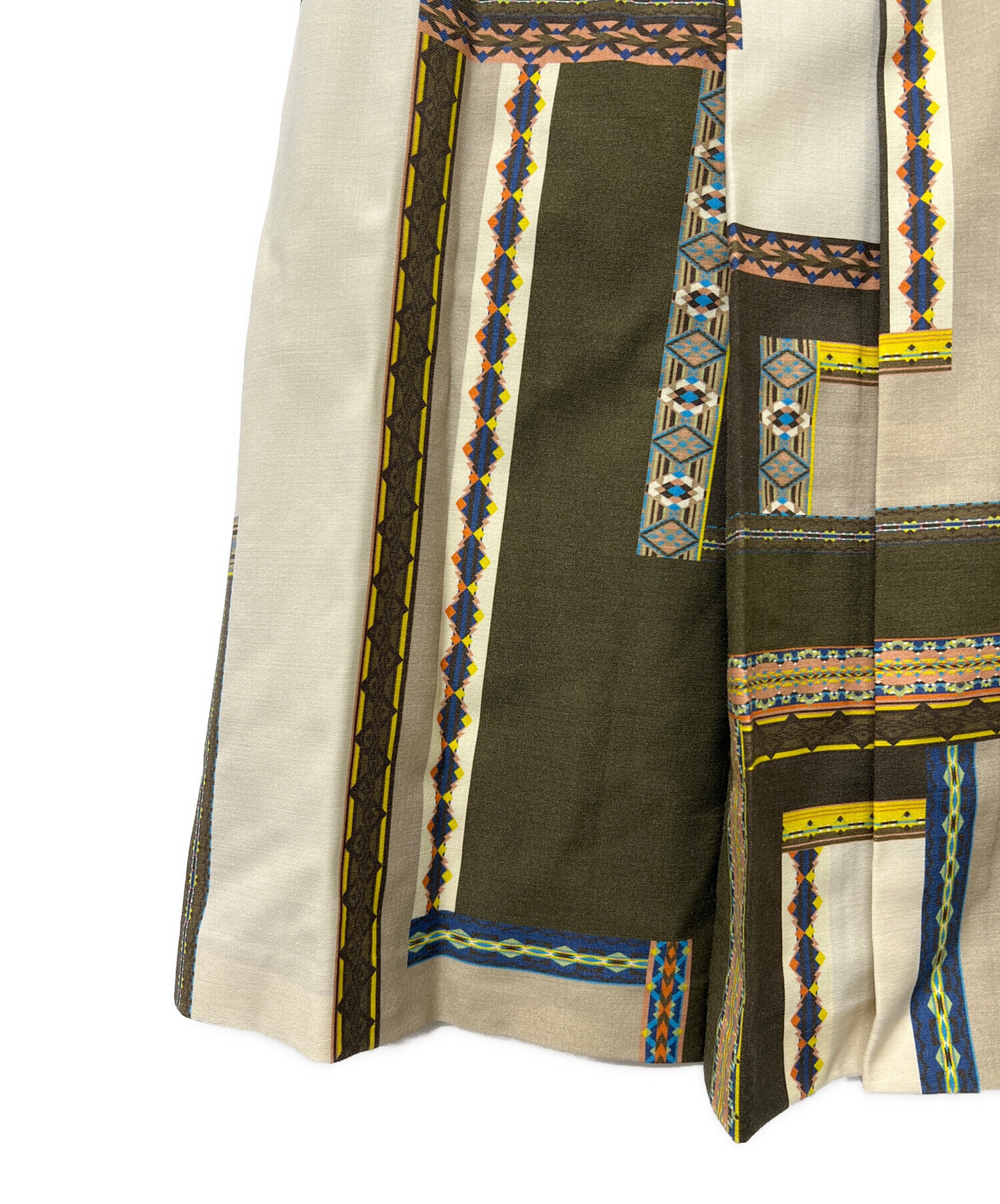 中古・古着通販】ETRO (エトロ) ミディスカート ベージュ×カーキ 中古・古着通販】ETRO (エトロ) ミディスカート ベージュ×カーキ