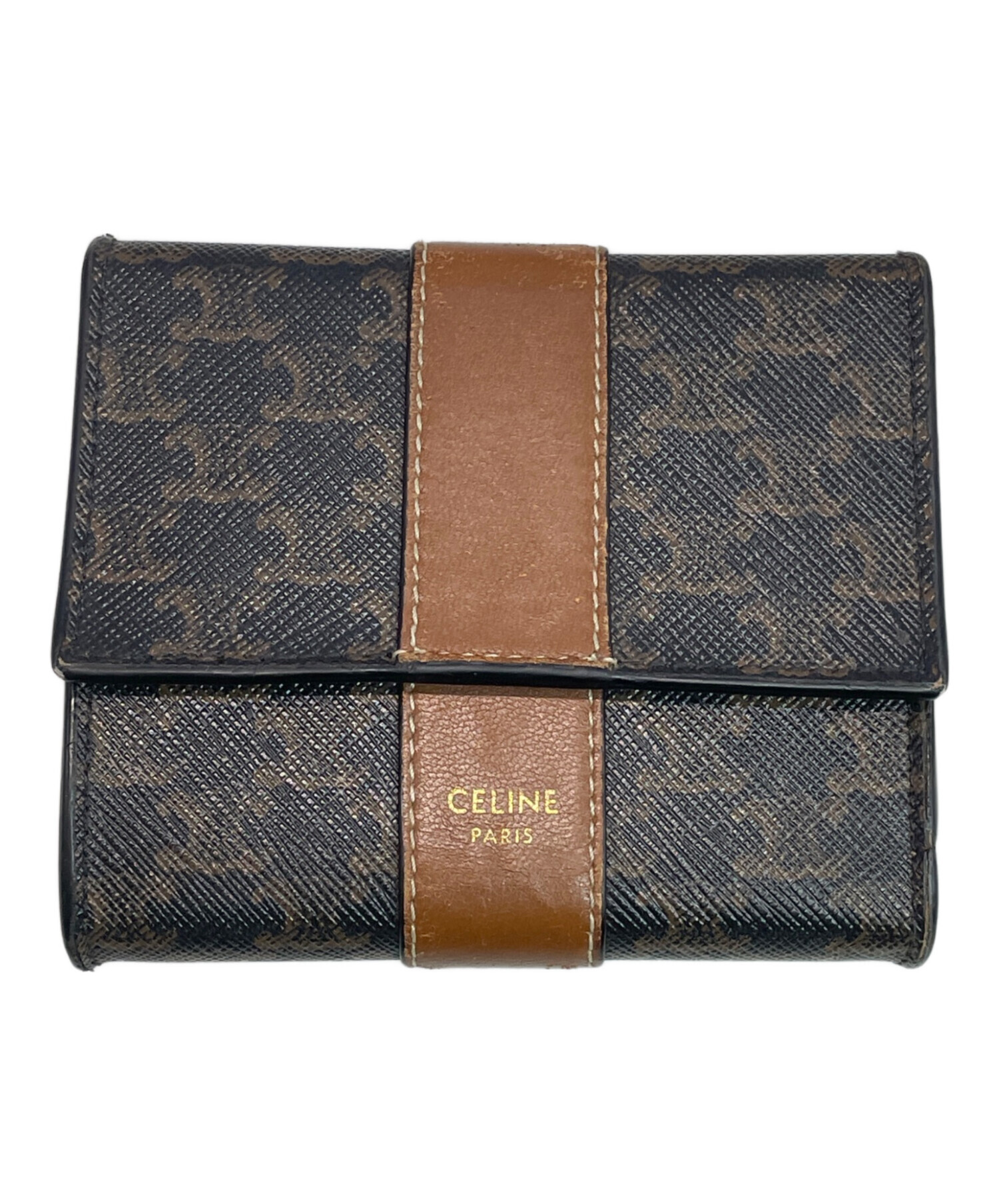 中古・古着通販】CELINE (セリーヌ) 3つ折り財布 ブラウン｜ブランド 