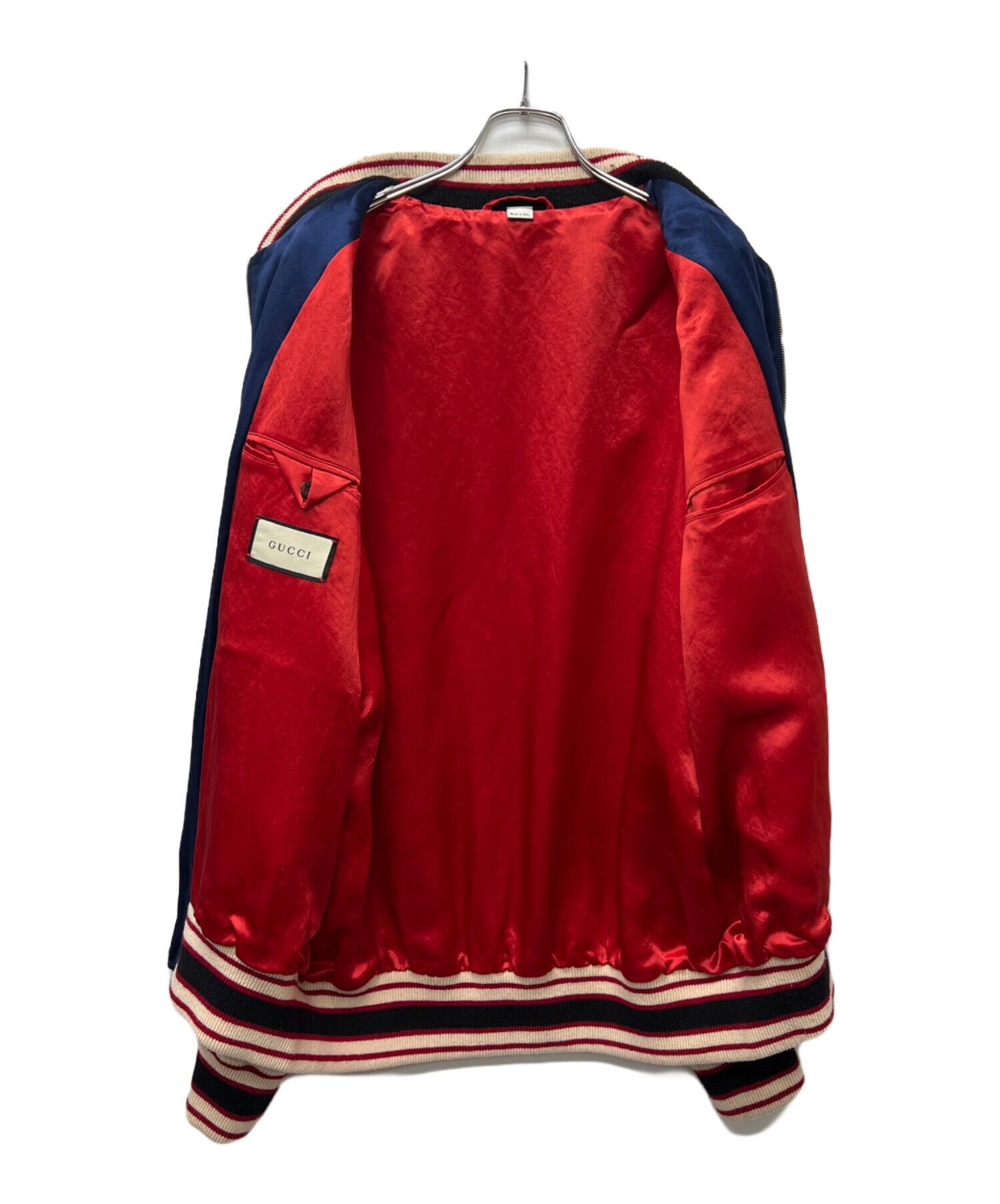 中古・古着通販】GUCCI (グッチ) ジャケット ネイビー×レッド サイズ
