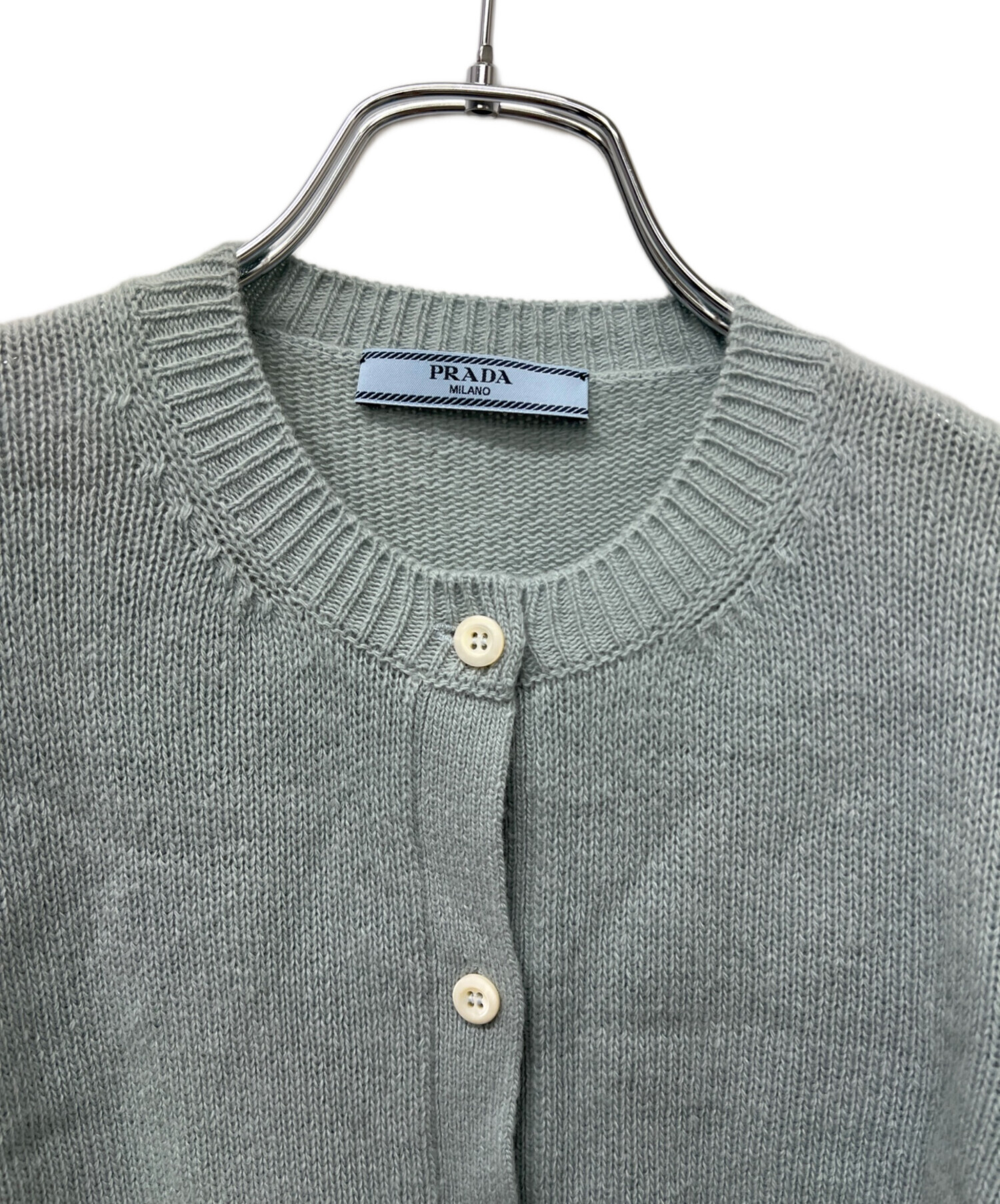中古・古着通販】PRADA (プラダ) ニットカーディガン スカイブルー