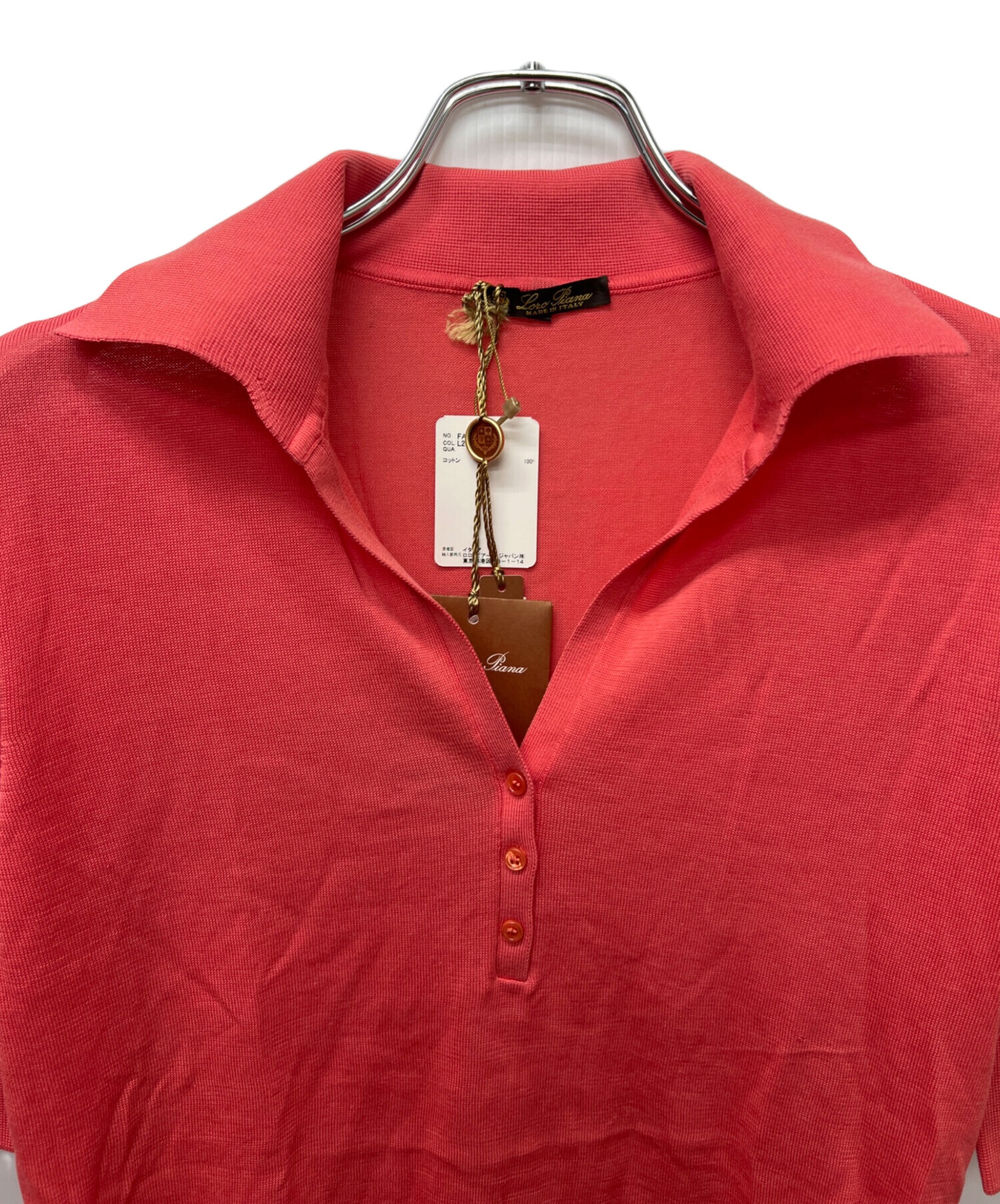 入手困難✨ ロロピアーナ Loro piana ポロシャツ 長袖 レッド 中古・古着通販】LORO PIANA (ロロピアーナ) ポロシャツ レッド サイズ