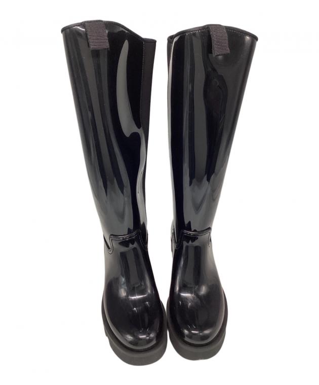 MONCLER ブラック ACQUA RAIN BOOT TG43サイズ　中古 Moncler Black Aqua High Rain Boots Moncler