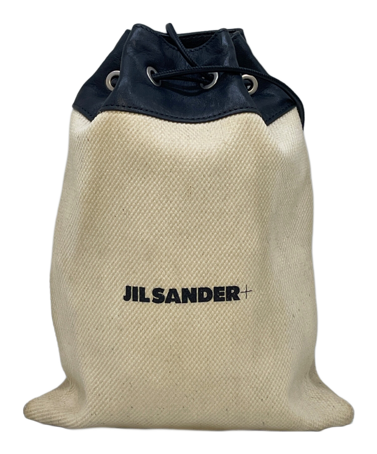 JIL SANDER+ 巾着袋 ベージュ/ブラック 中古・古着通販】JIL SANDER+ (ジルサンダープラス) 巾着バッグ