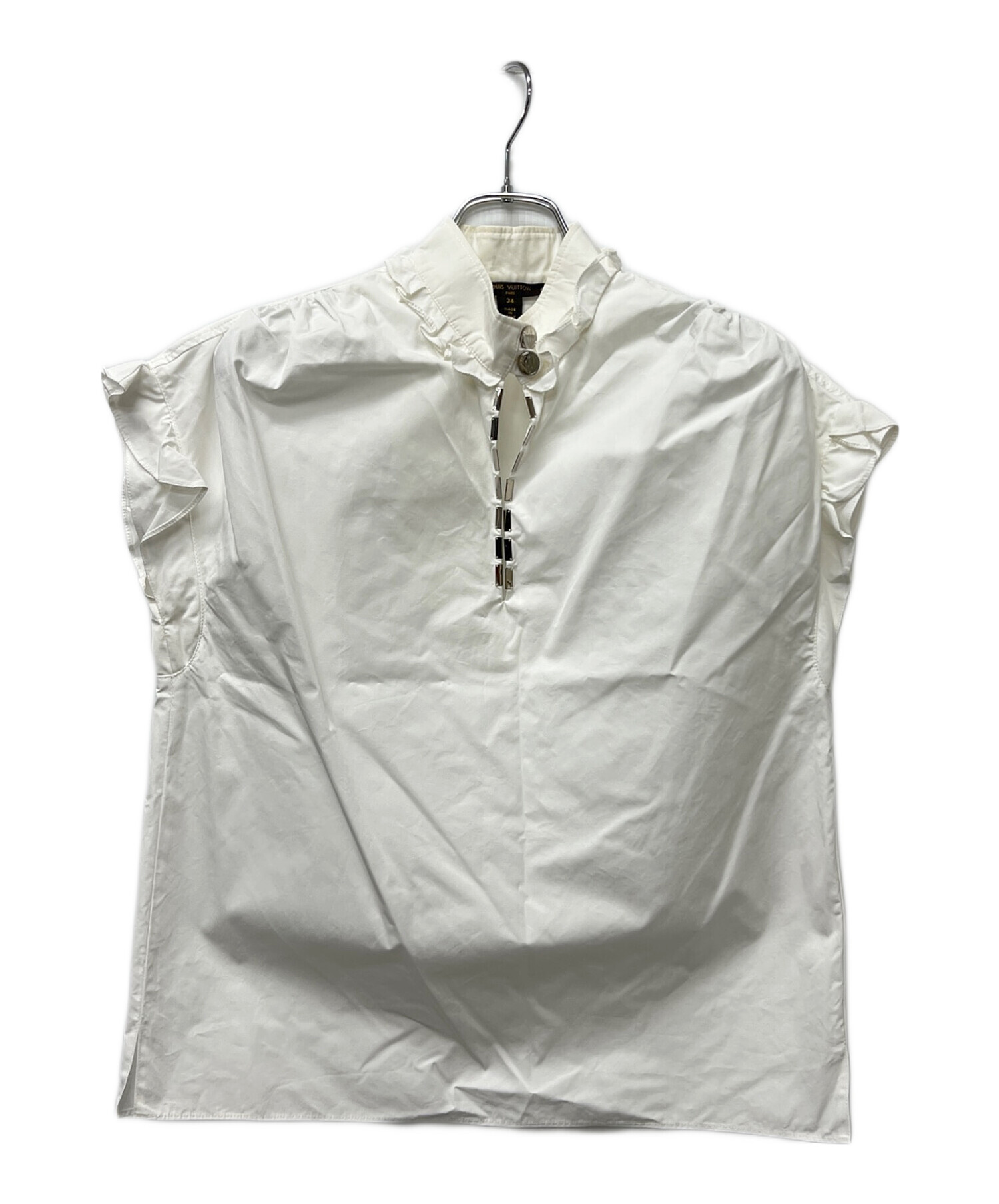 【s】LOUIS VUITTON ノースリーブシャツ　ホワイト　新品 ITUR0XQUNCWG 美品 OUIS VUITTON ルイヴィトン ノースリーブ シャツ