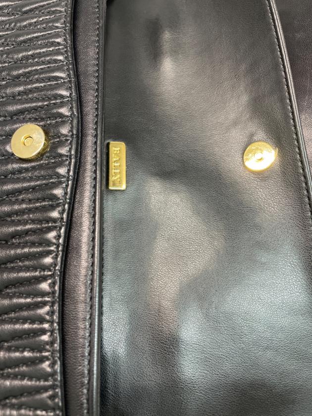 中古・古着通販】BALLY (バリー) ステッチレザーバッグ ブラック