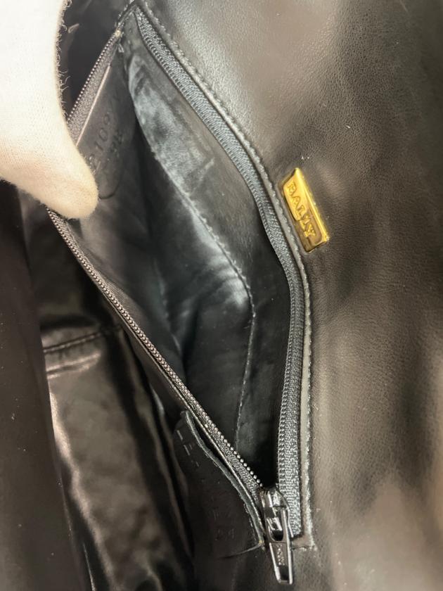 中古・古着通販】BALLY (バリー) ステッチレザーバッグ ブラック