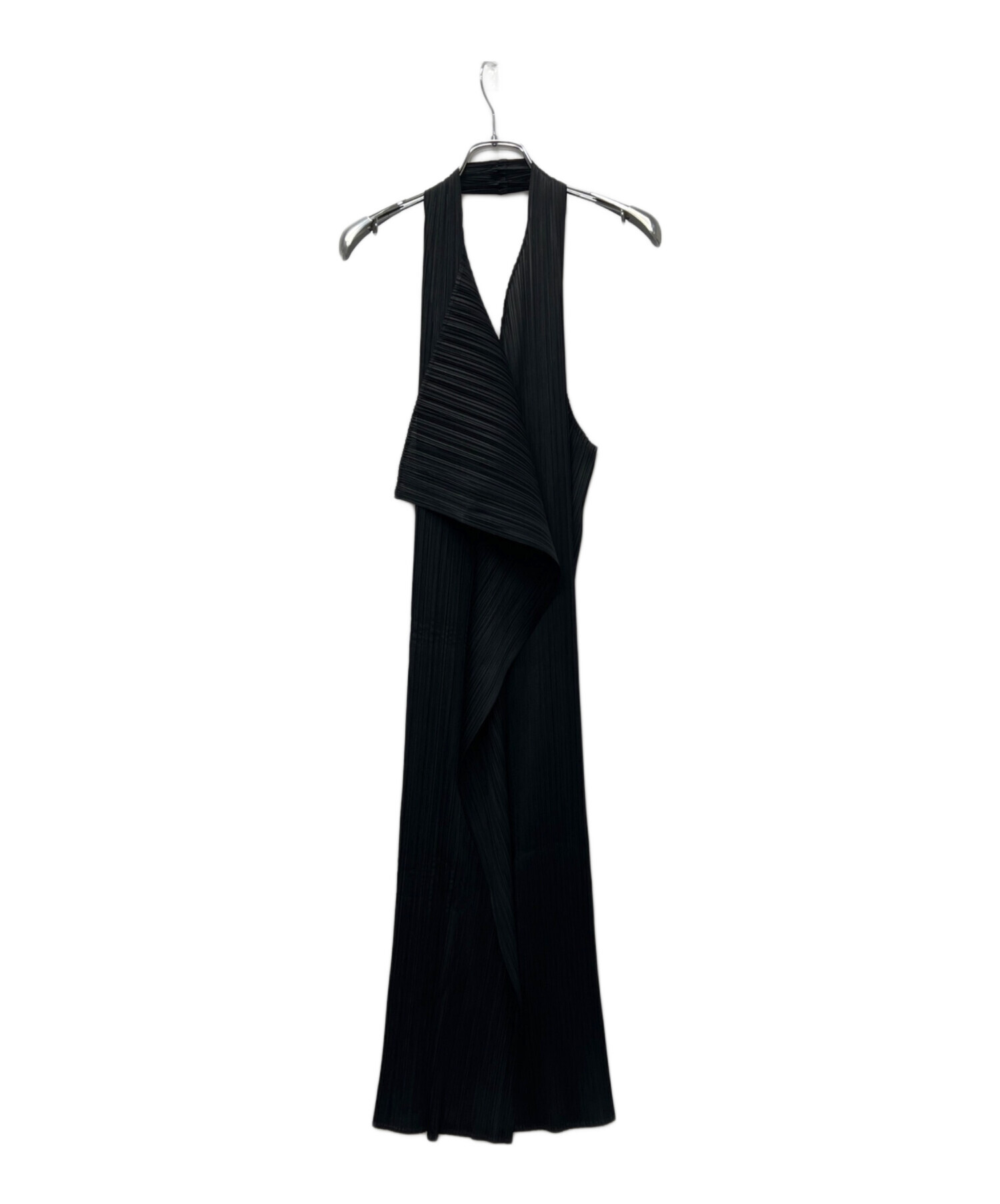 【新品未使用】PLEATS PLEASE ワンピース　サイズ2 黒 中古・古着通販】PLEATS PLEASE (プリーツプリーズ) ホルターネック