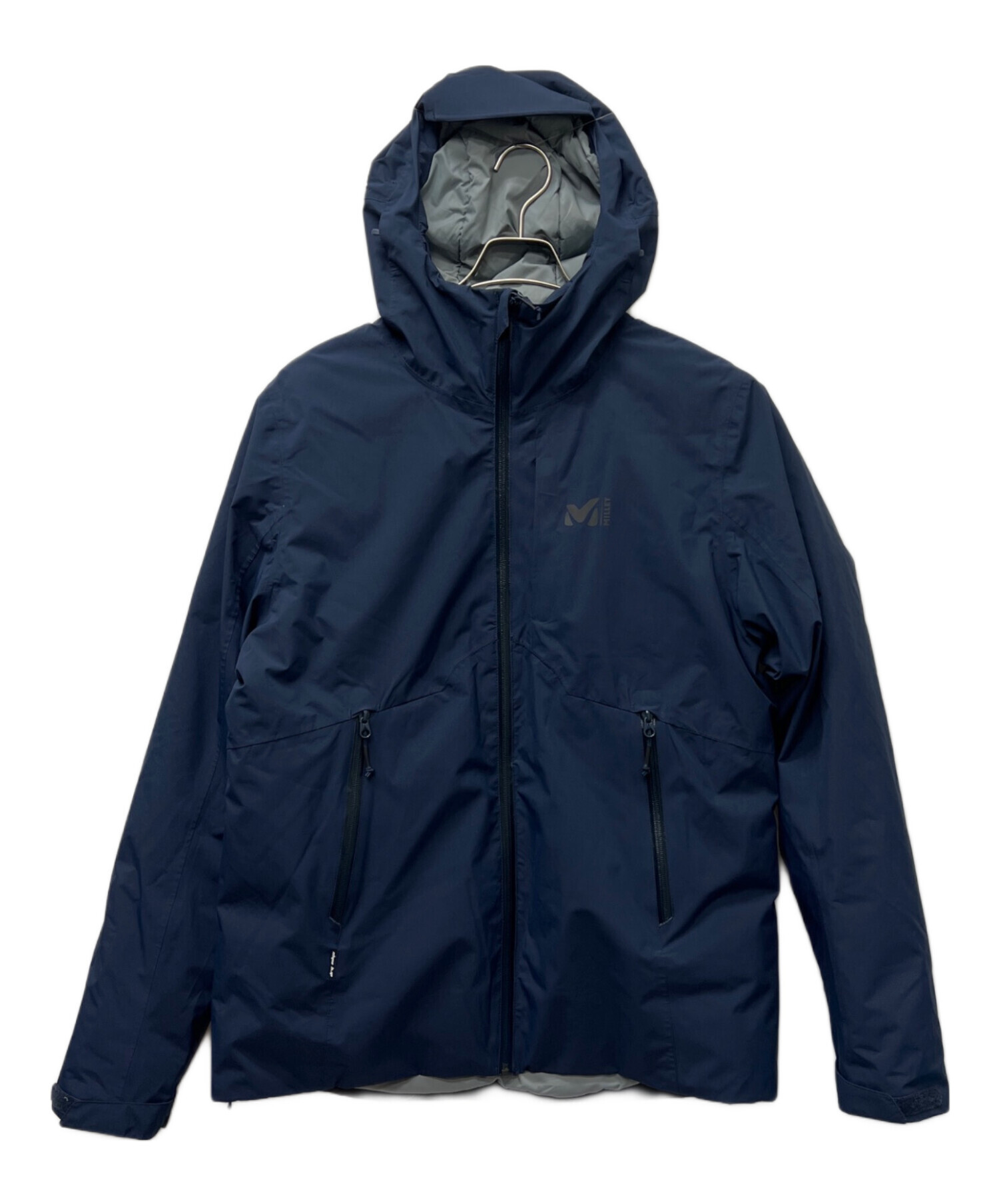MILLET ナイロンネイビージャケット フード付き 中古・古着通販】MILLET (ミレー) 中綿ジャケット ネイビー サイズ:L