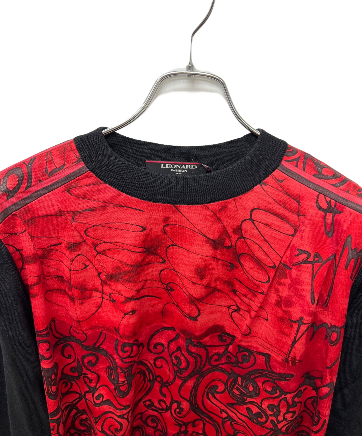 中古・古着通販】LEONARD PARIS (レオナール パリ) 総柄ニット レッド