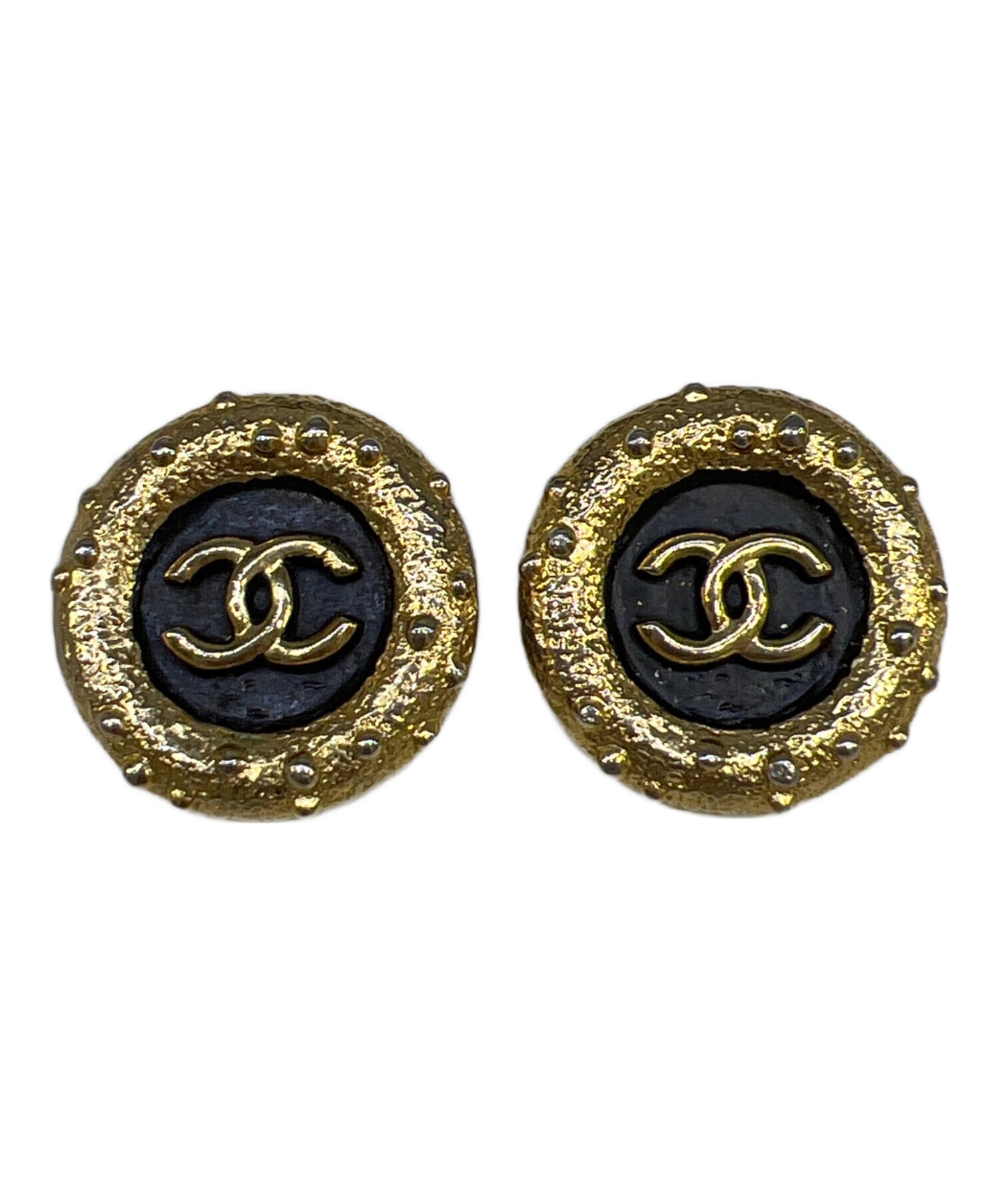 中古・古着通販】CHANEL (シャネル) ココマークイヤリング ブラック 中古・古着通販】CHANEL (シャネル) ココマークイヤリング ブラック