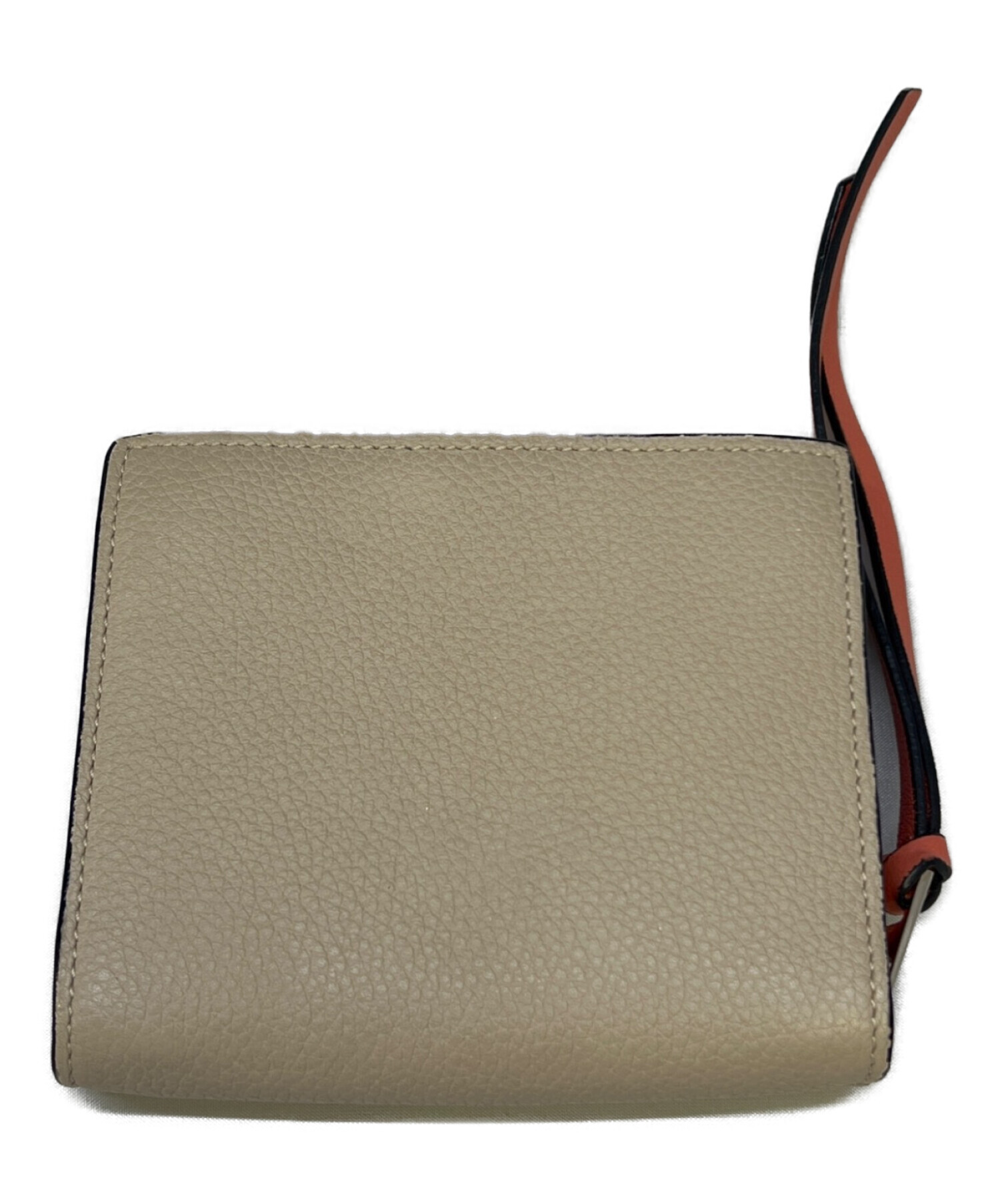 【2日間限定大特価】LOEWE 三つ折り財布 ベージュとオレンジ 中古・古着通販】LOEWE (ロエベ) コンパクトジップウォレット ベージュ
