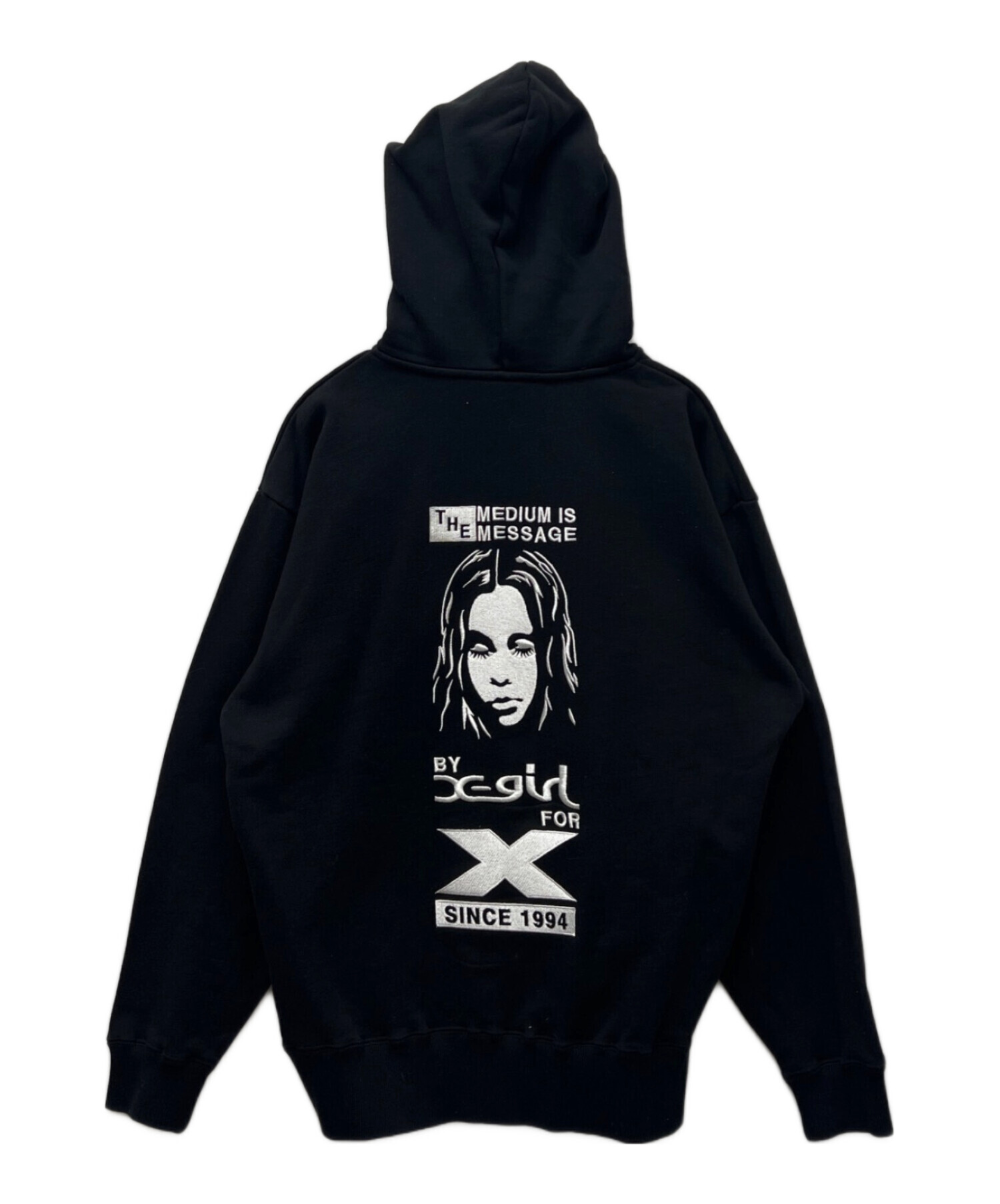 中古・古着通販】X-GIRL (エックスガール) ジップパーカー ブラック 中古・古着通販】X-GIRL (エックスガール) ジップパーカー ブラック