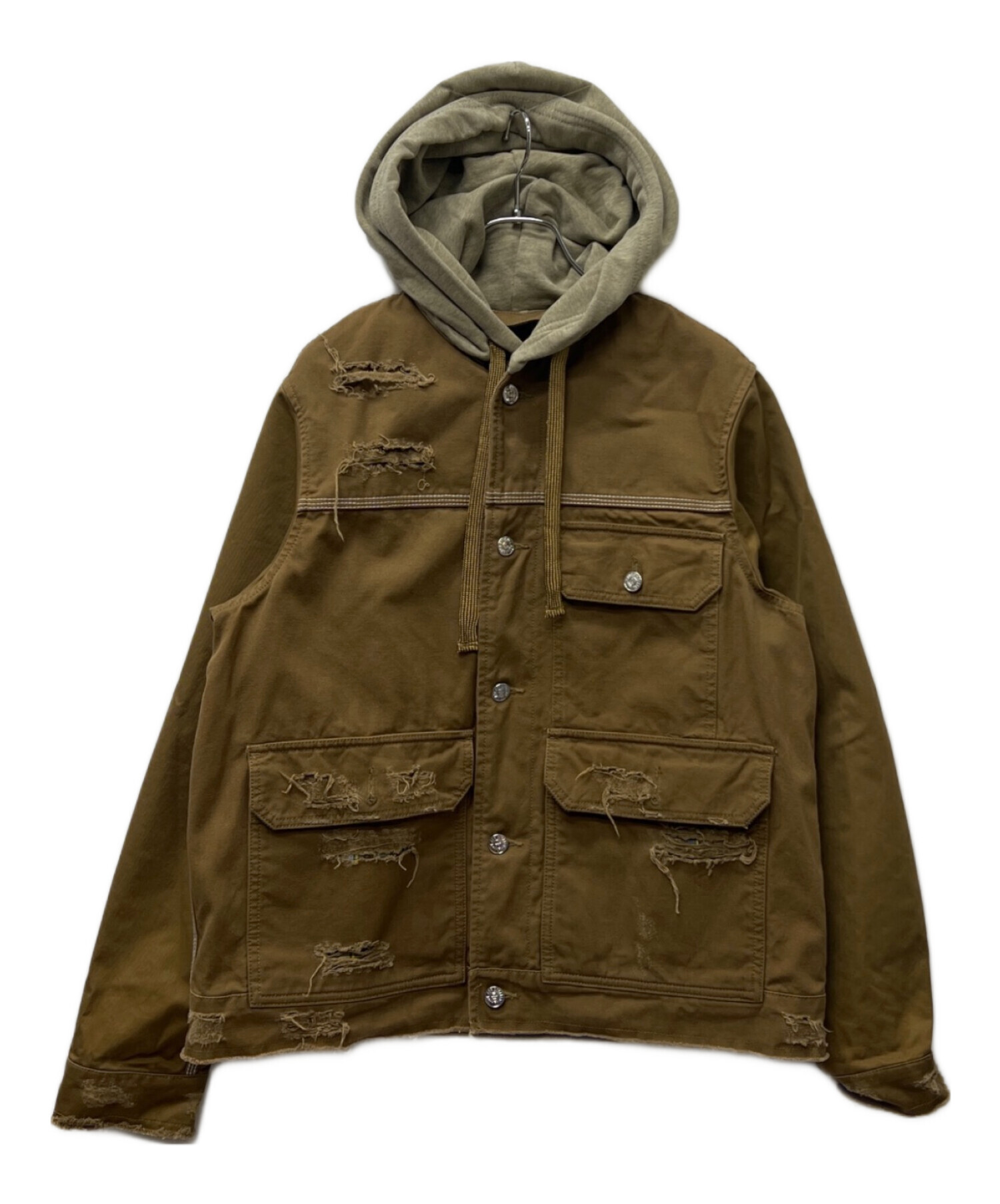 中古・古着通販】DIESEL (ディーゼル) フーデッドダメージ加工 