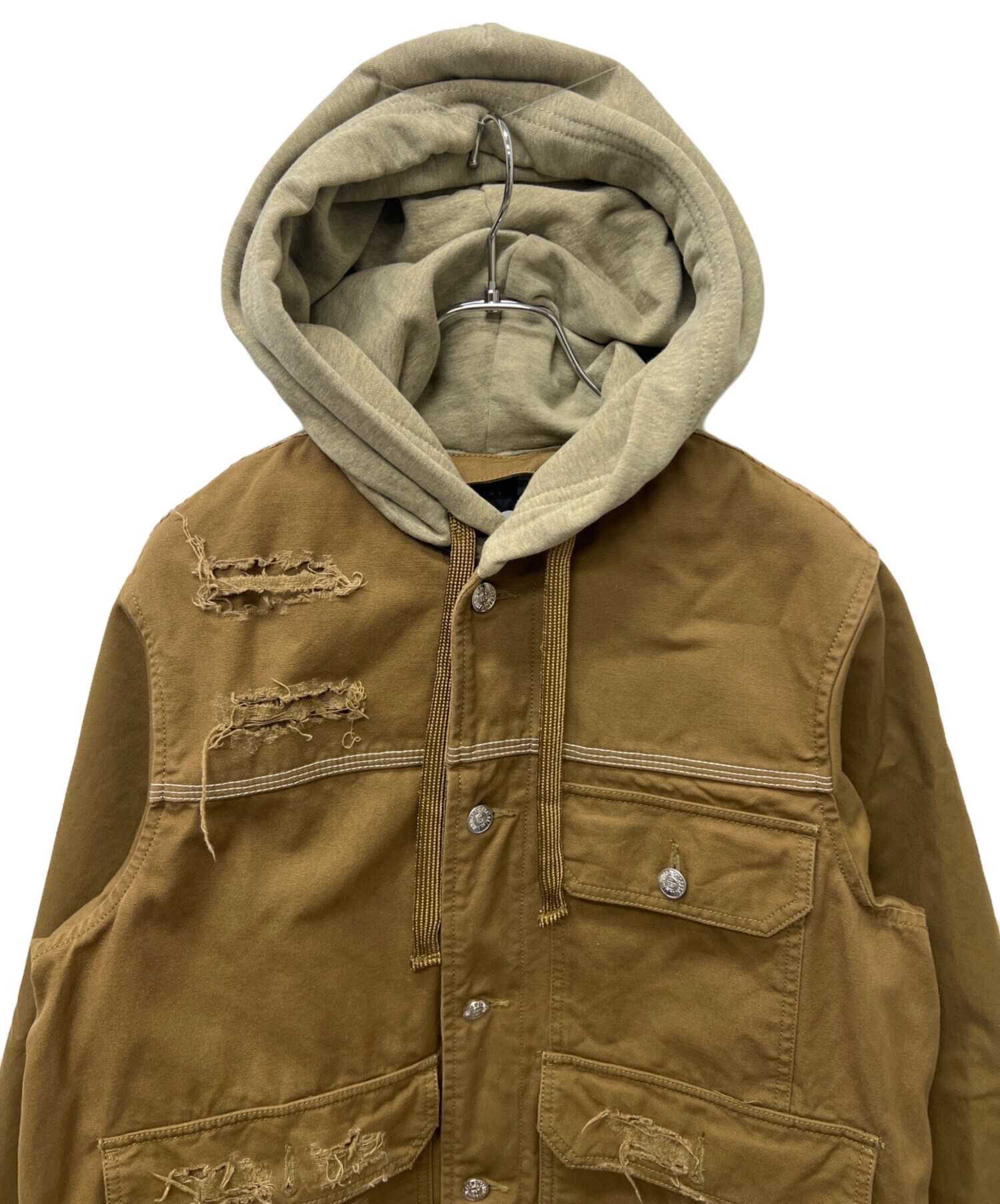 中古・古着通販】DIESEL (ディーゼル) フーデッドダメージ加工 