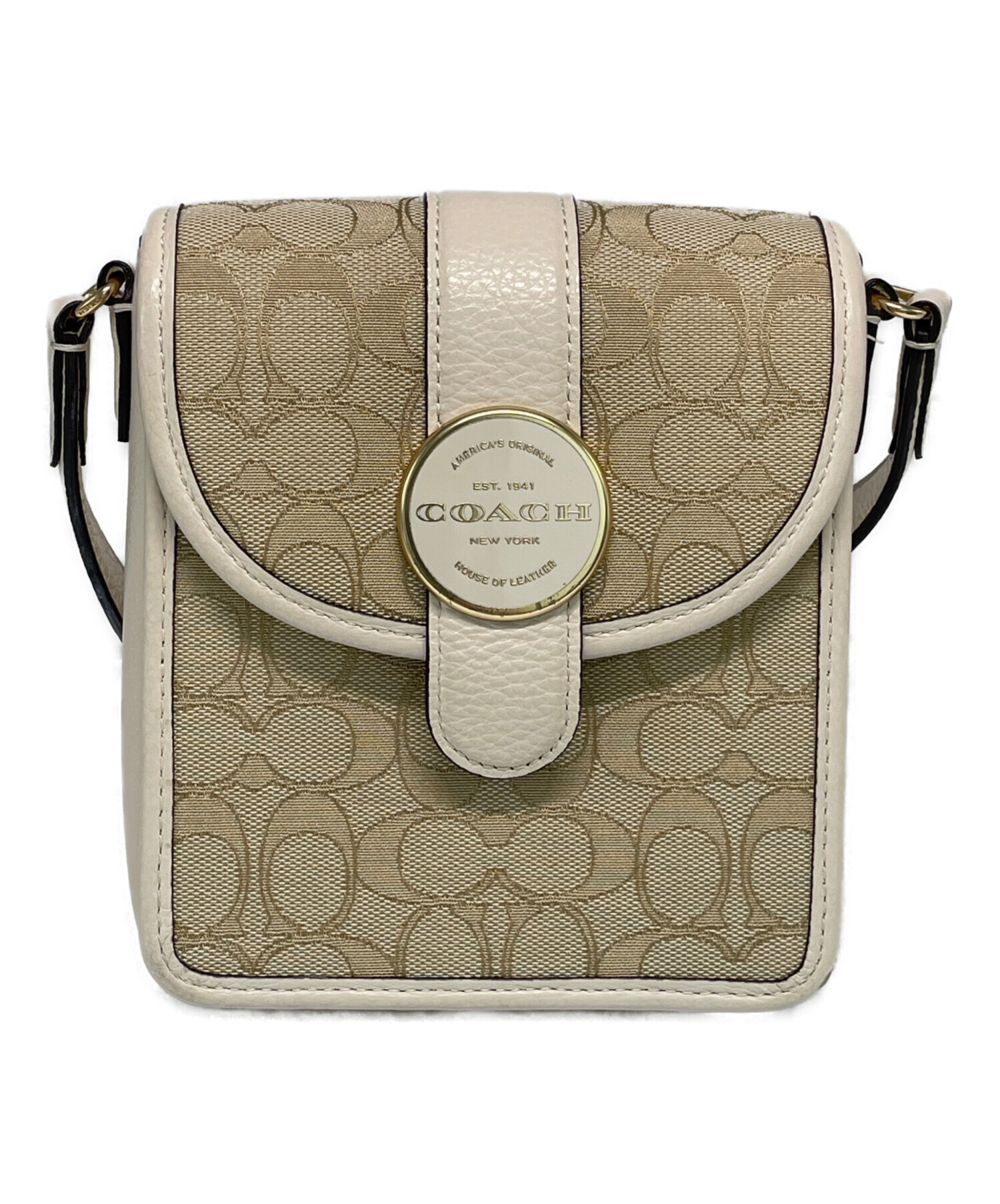中古・古着通販】COACH (コーチ) ショルダーバッグ ベージュ｜ブランド