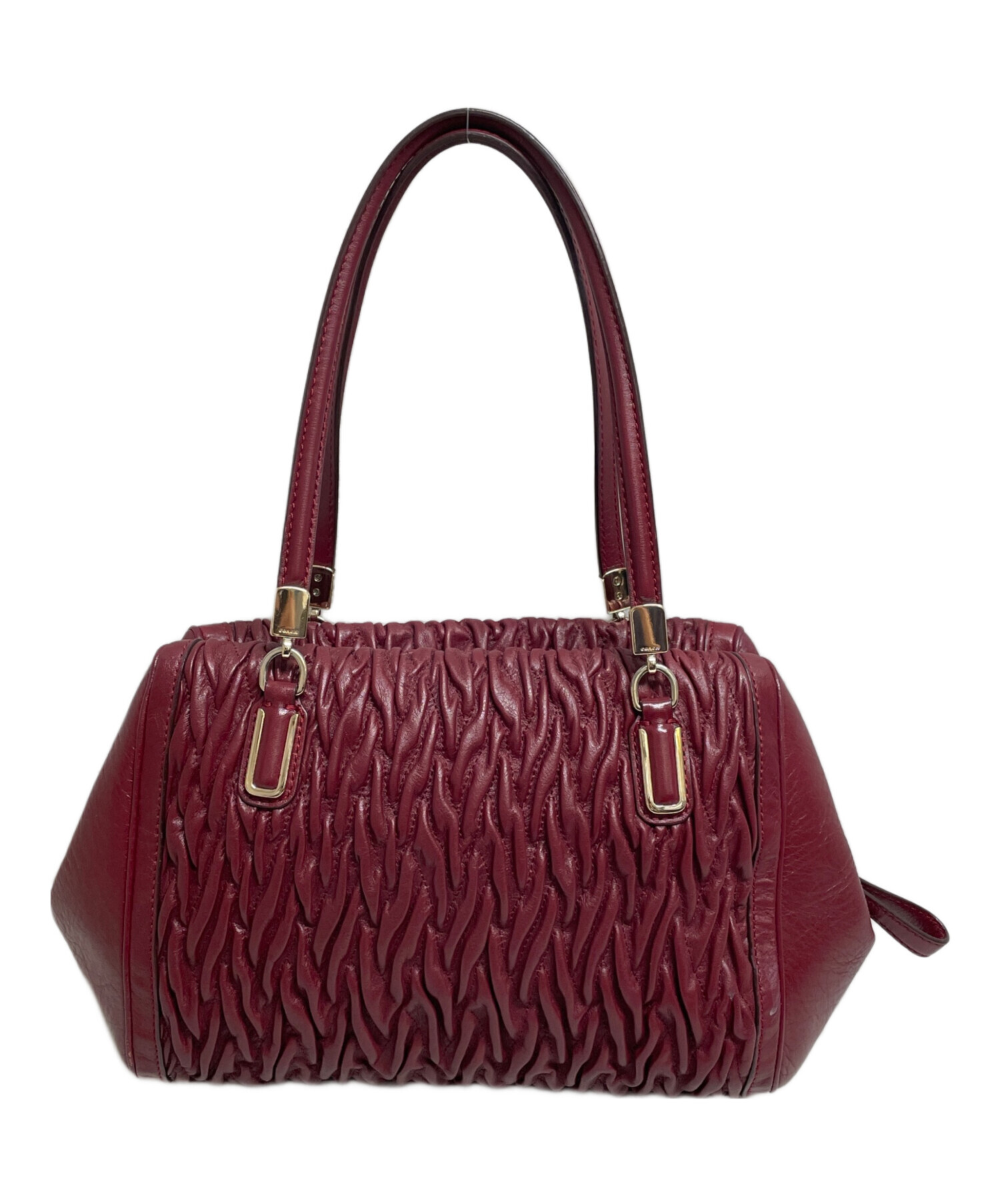 中古・古着通販】COACH (コーチ) マディソンギャザード レッド