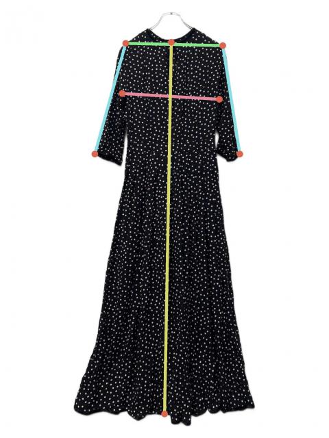 中古・古着通販】SINME (シンメ) ドットマキシワンピース ブラック