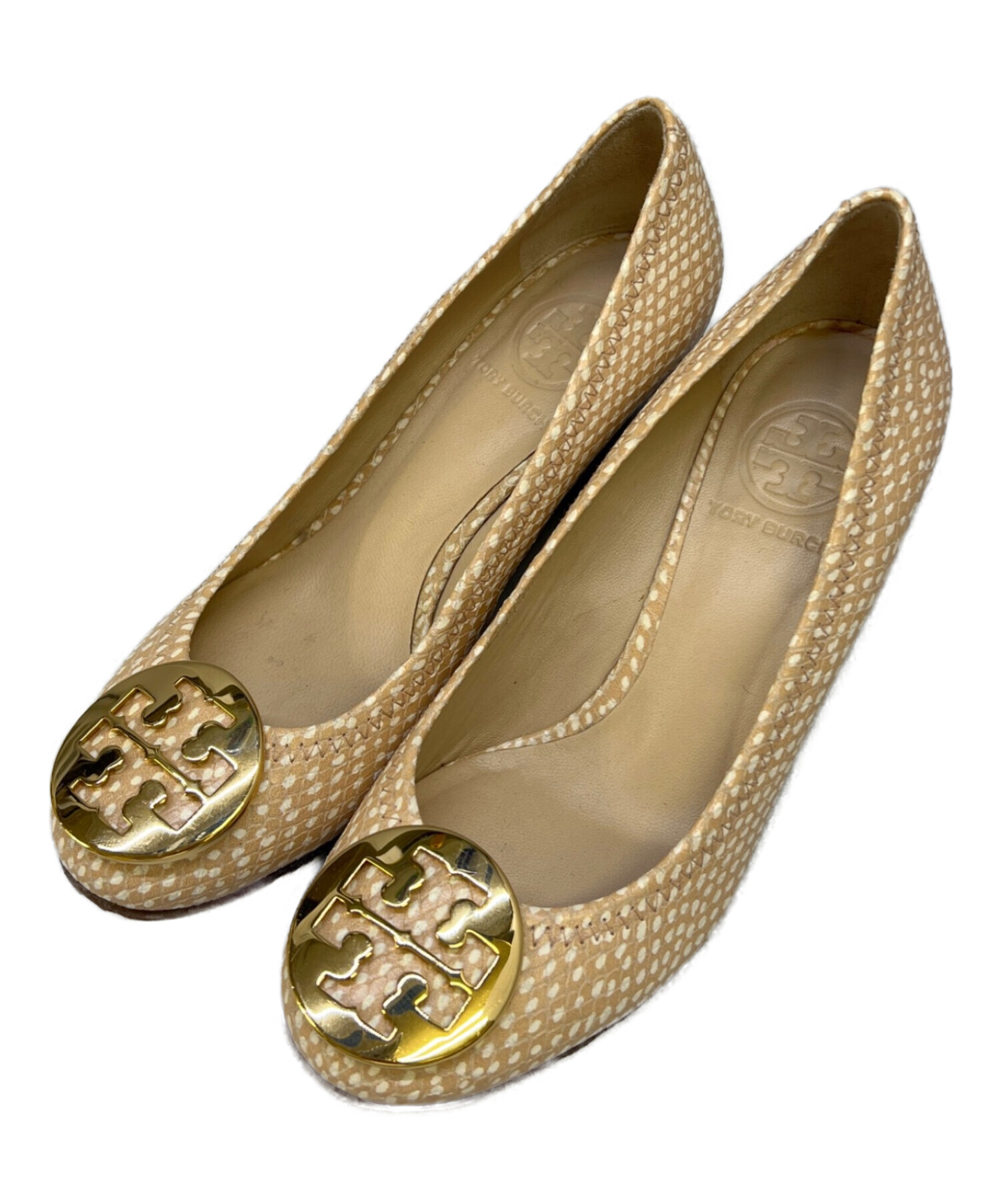 トリーバーチパンプスベージュ24,5 中古・古着通販】TORY BURCH (トリーバーチ) ウェッジソールパンプス