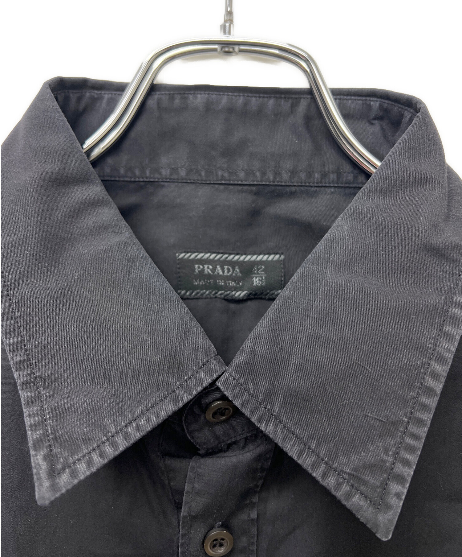 中古・古着通販】PRADA (プラダ) 半袖シャツ ブラック サイズ:42