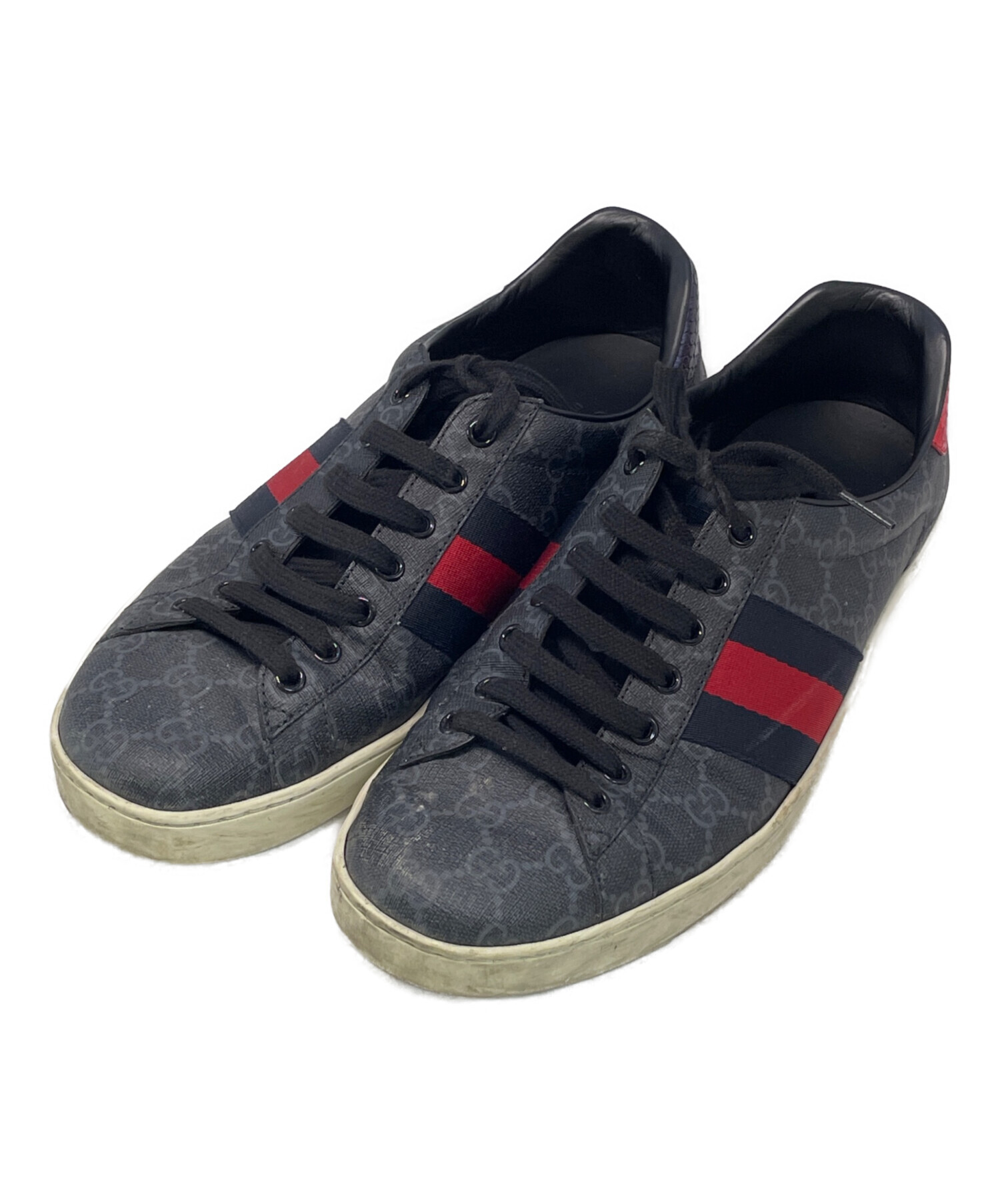 中古・古着通販】GUCCI (グッチ) GGスプリームスニーカー ブラック 