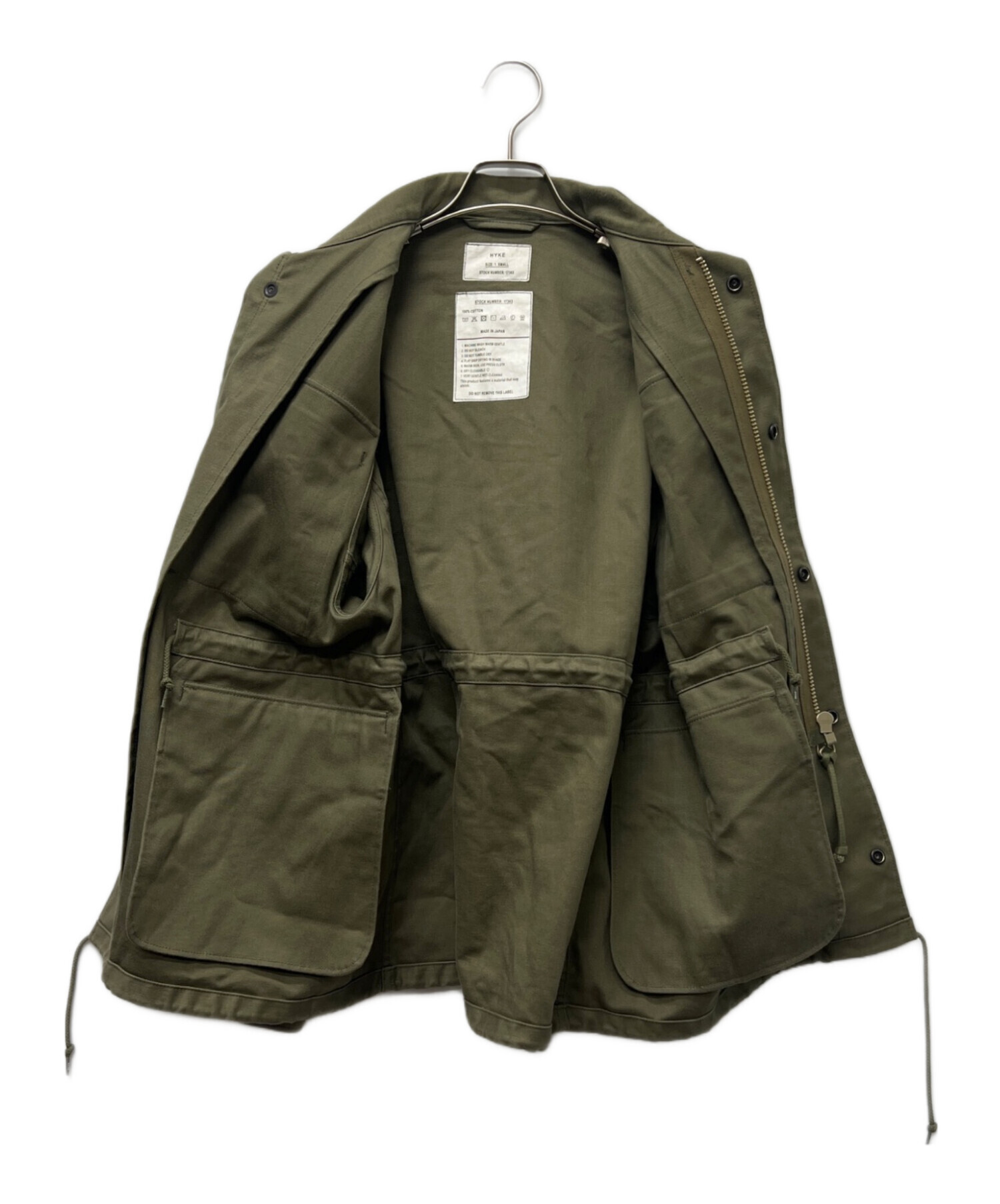 hyke アウター　カーキサイズ1最終値下げ 中古・古着通販】HYKE (ハイク) ミリタリージャケット カーキ サイズ
