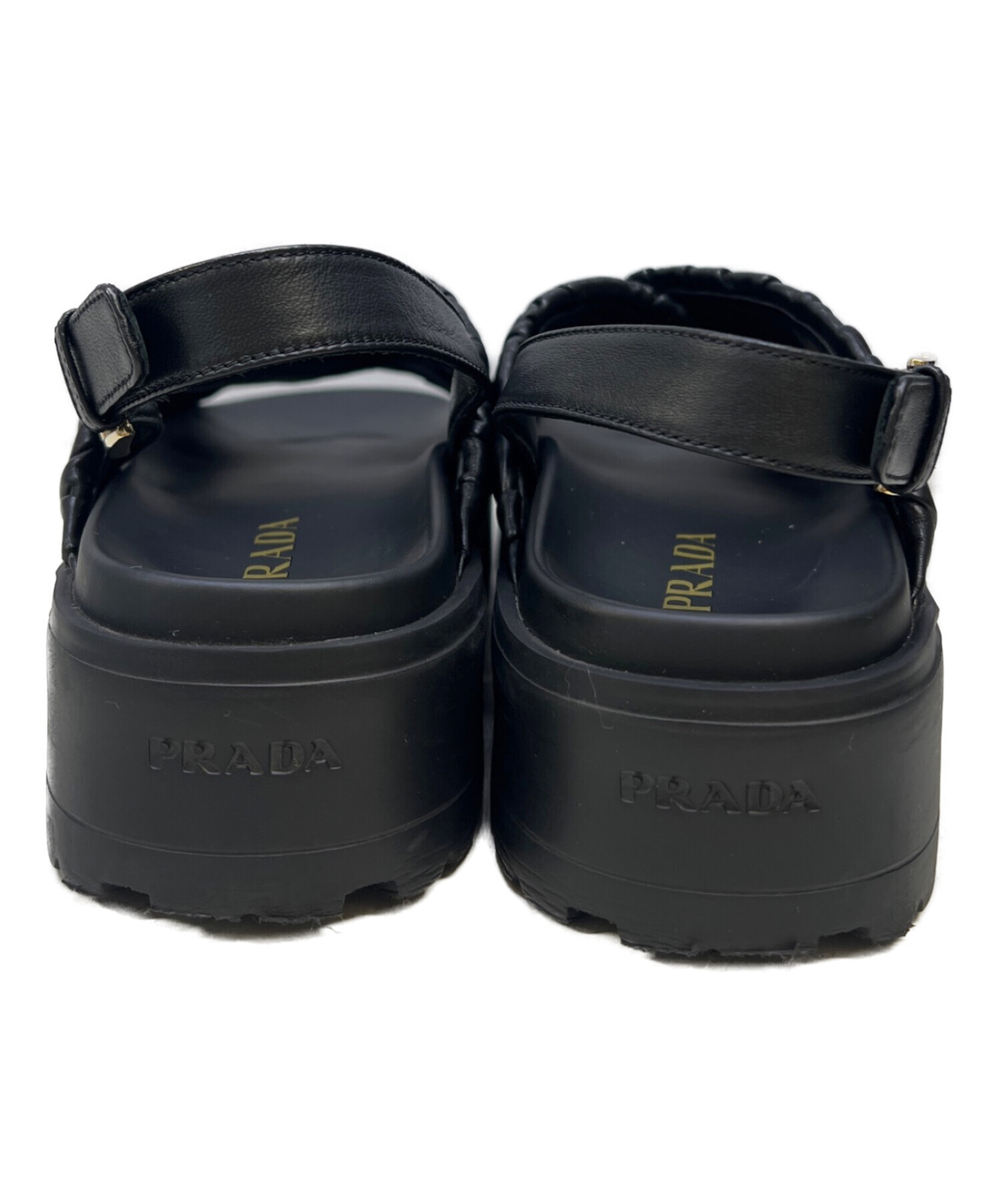 中古・古着通販】PRADA (プラダ) ナッパレザー サンダル ブラック