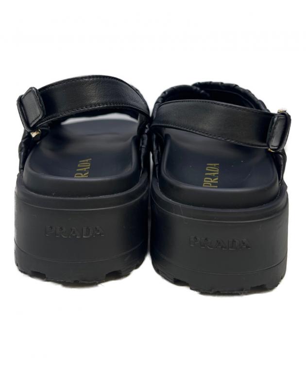 中古・古着通販】PRADA (プラダ) ナッパレザー サンダル ブラック