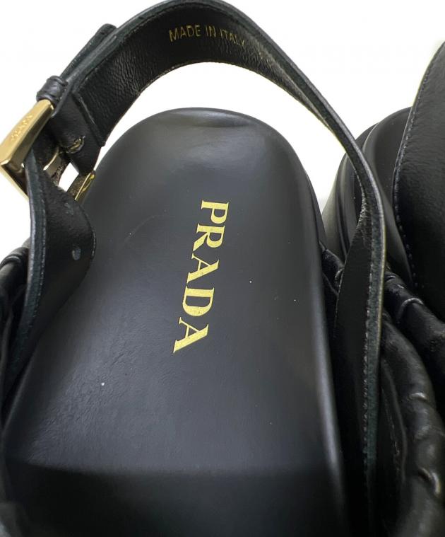 中古・古着通販】PRADA (プラダ) ナッパレザー サンダル ブラック