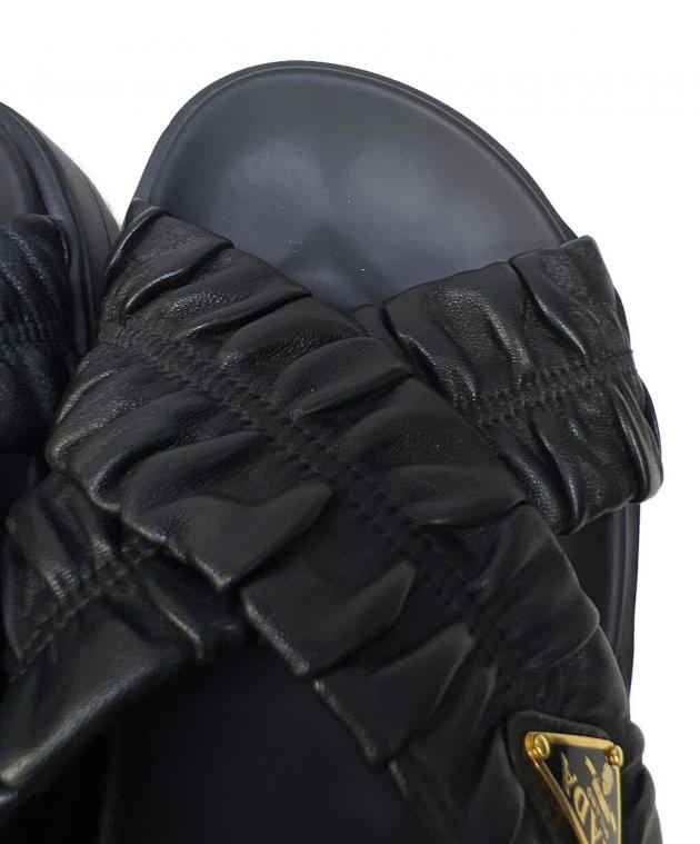 中古・古着通販】PRADA (プラダ) ナッパレザー サンダル ブラック